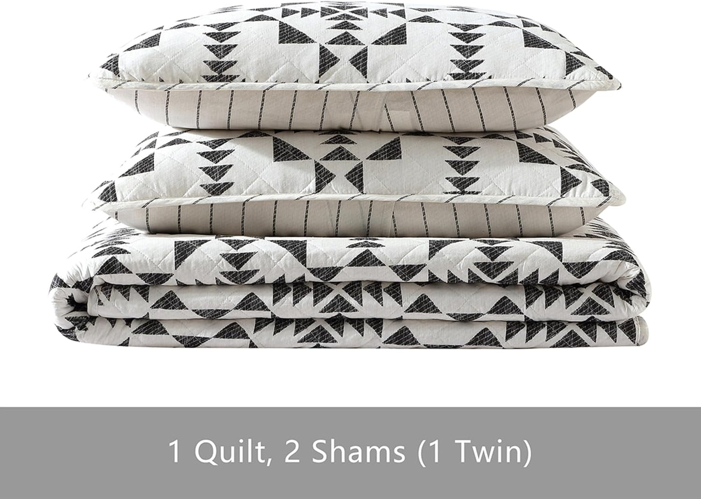 Eddie Bauer - Queen Quilt Set, Reversible Cotton Bedding with Matching Shams, Luxurious Bedding Set (Arrowhead Charcoal, 3 pcs, Queen)
