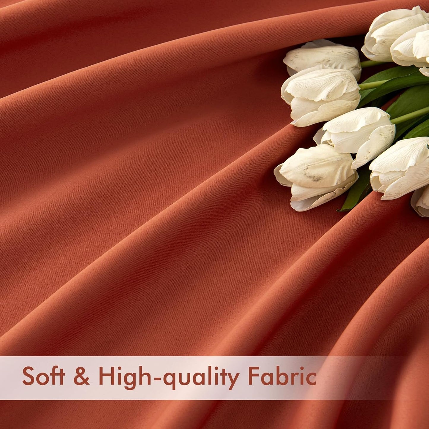 MIULEE Back Tab Burnt Orange Blackout Curtains 120 Inch Long 2 Panels Set for Living Room Bedroom Privacy, Fall Terracotta Rod Pocket/Pinch Pleated Extra Long Room Darkening Light Blocking Drapes