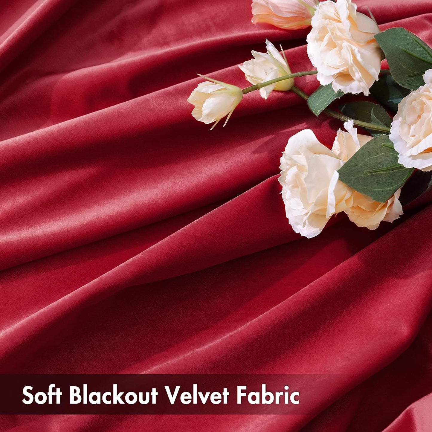 MIULEE Christmas Red Velvet Curtains Thermal Insulated Blackout Curtain Drapes for Bedroom Living Room Darkening 84 Inches Long Curtains Panels Rod Pocket Set of 2