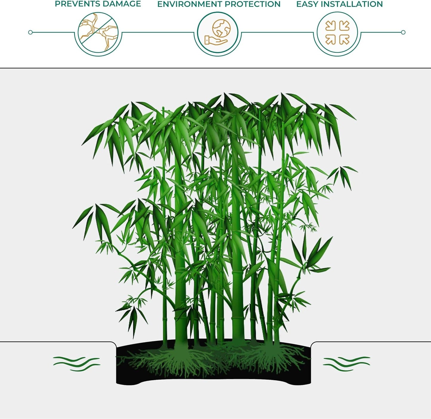 DeepRoot Water Barrier, Versatile Bamboo Barrier, Easy-to-Install Garden Barrier for Landscaping and Protection, Durable, Flexible, 30" x 300' Roll-60 mil Thickness, Black (WB 30/60)