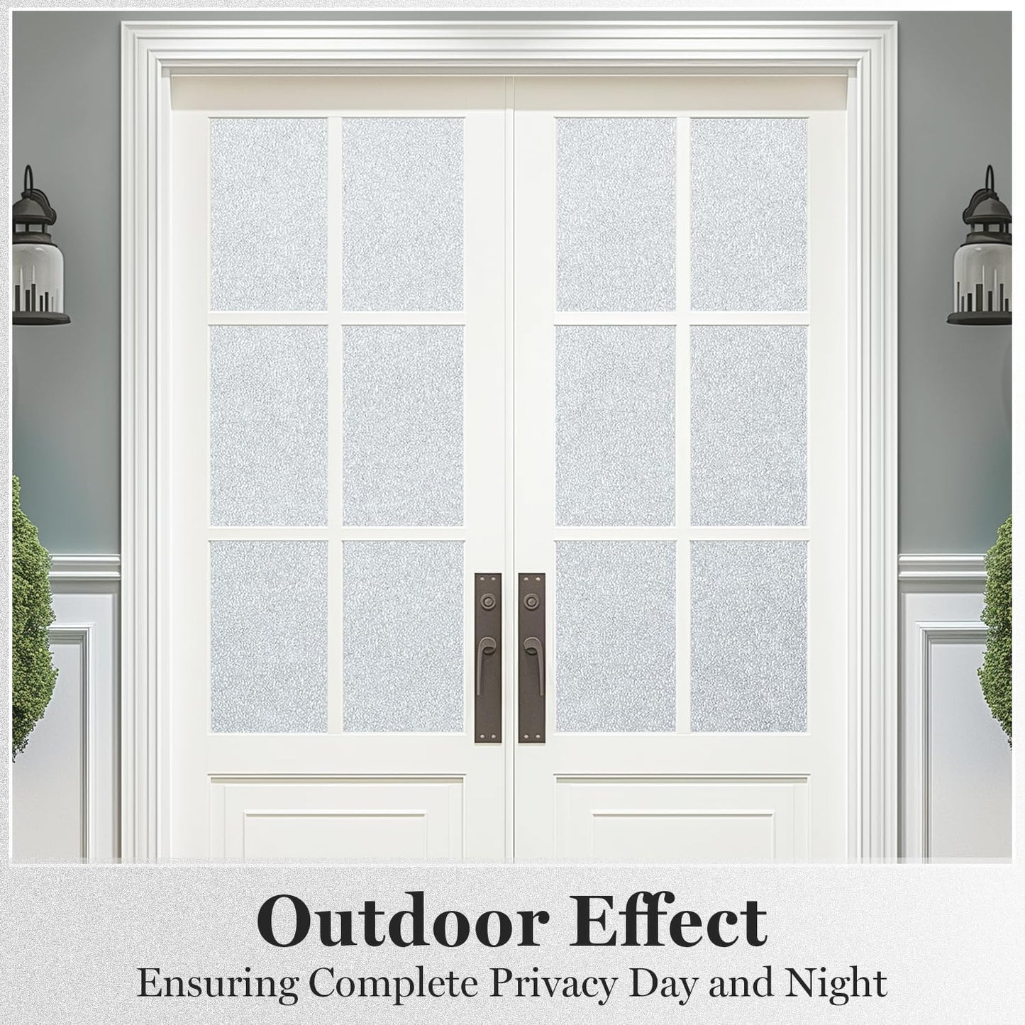 DUOFIRE Window Privacy Film, Sparkling Frosted Glass Window Film, UV Blocking Non-Adhesive Static Cling Windows Clings, No Glue Removable Windows Coverings for Home Office Bathroom, 23.6 X 78.7 inch