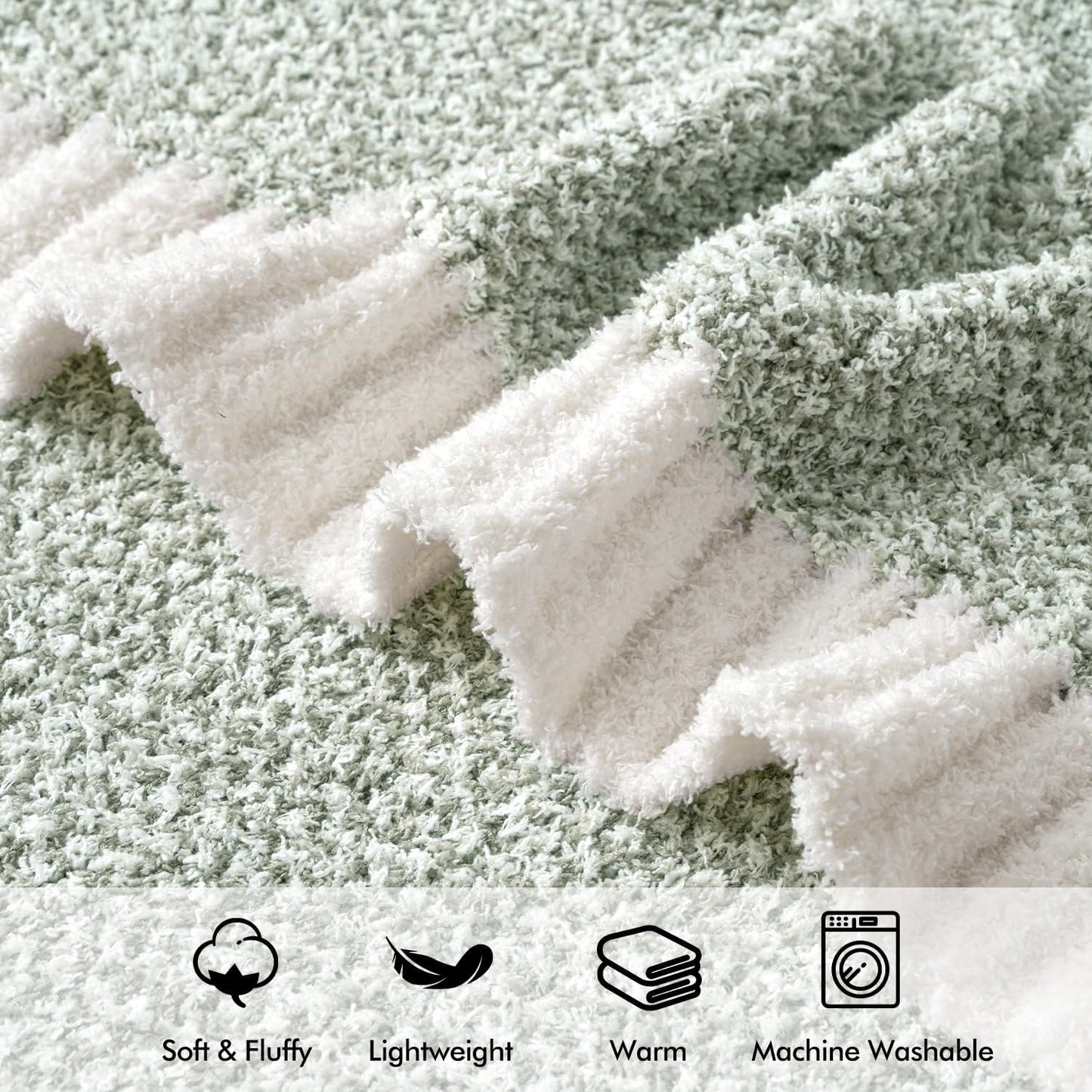 MIULEE Sage Green Super Soft Throw Blanket for Bed, Twin Size Cozy Fluffy Warm Blankets Knit Blankets for Couch, Sofa, Chair, Living Room, Camping, Picnic, 60 x 80 inch