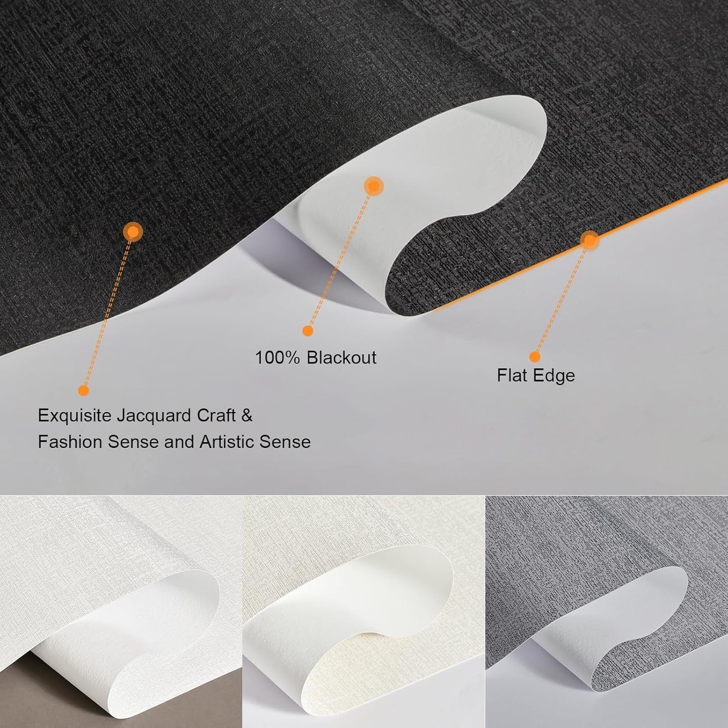 Persilux Free-Stop Cordless Blinds for Indoor Windows with Cover, Window Shades Blackout Roller Blinds, Thermal Insulated Fabric UV Protection for Kitchen, Office, Living Room, Black(82.5" W x 48" H)