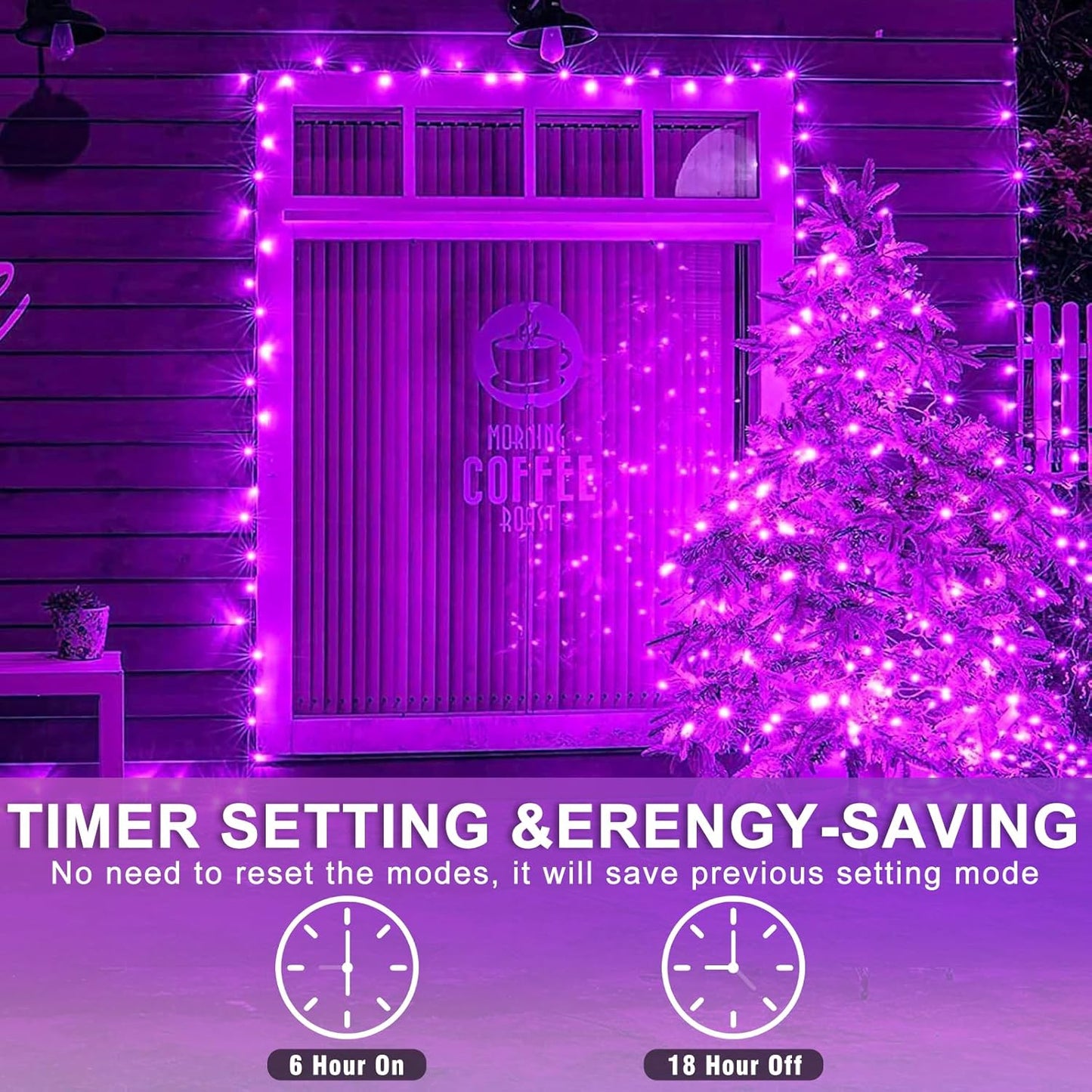 120 LED Purple Halloween Lights, 40 FT Christmas Lights Indoor Outdoor 8 Modes Plug in Waterproof Fairy String Lights for Tree Christmas Halloween Thanksgiving Decorations