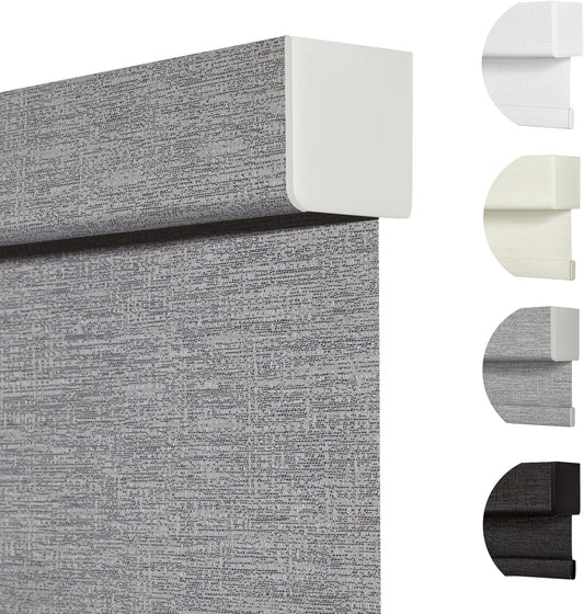 Persilux Blackout Roller Shades for Indoor Windows with Upgraded Cassette, Cordless Shades Window Blinds Pull Down for Doors, Easy to Install for Office/Living Room/Bedroom, Grey(43" W x 72" H)