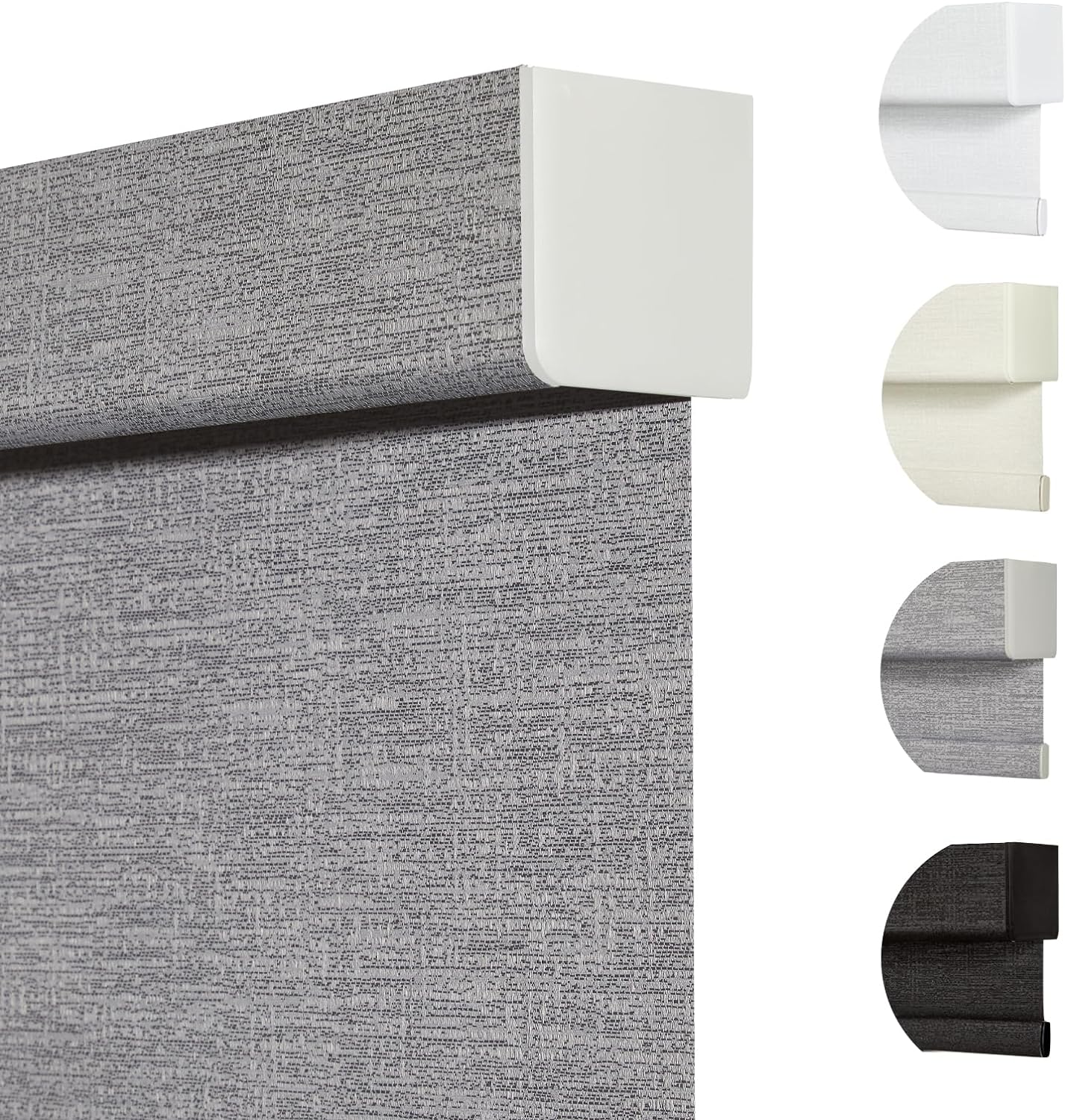 Persilux Blackout Roller Shades for Indoor Windows with Upgraded Cassette, Cordless Shades Window Blinds Pull Down for Doors, Easy to Install for Office/Living Room/Bedroom, Grey(44" W x 48" H)