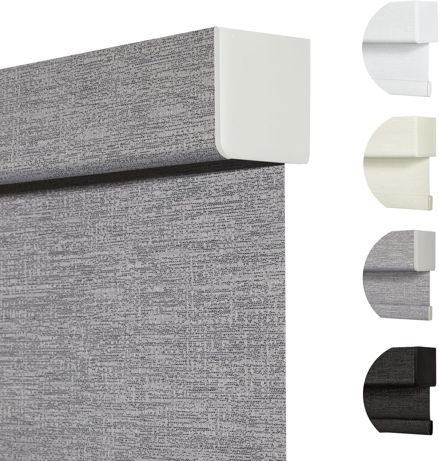 Persilux Blackout Roller Shades for Indoor Windows with Upgraded Cassette, Cordless Shades Window Blinds Pull Down for Doors, Easy to Install for Office/Living Room/Bedroom, Grey(82.5" W x 84" H)