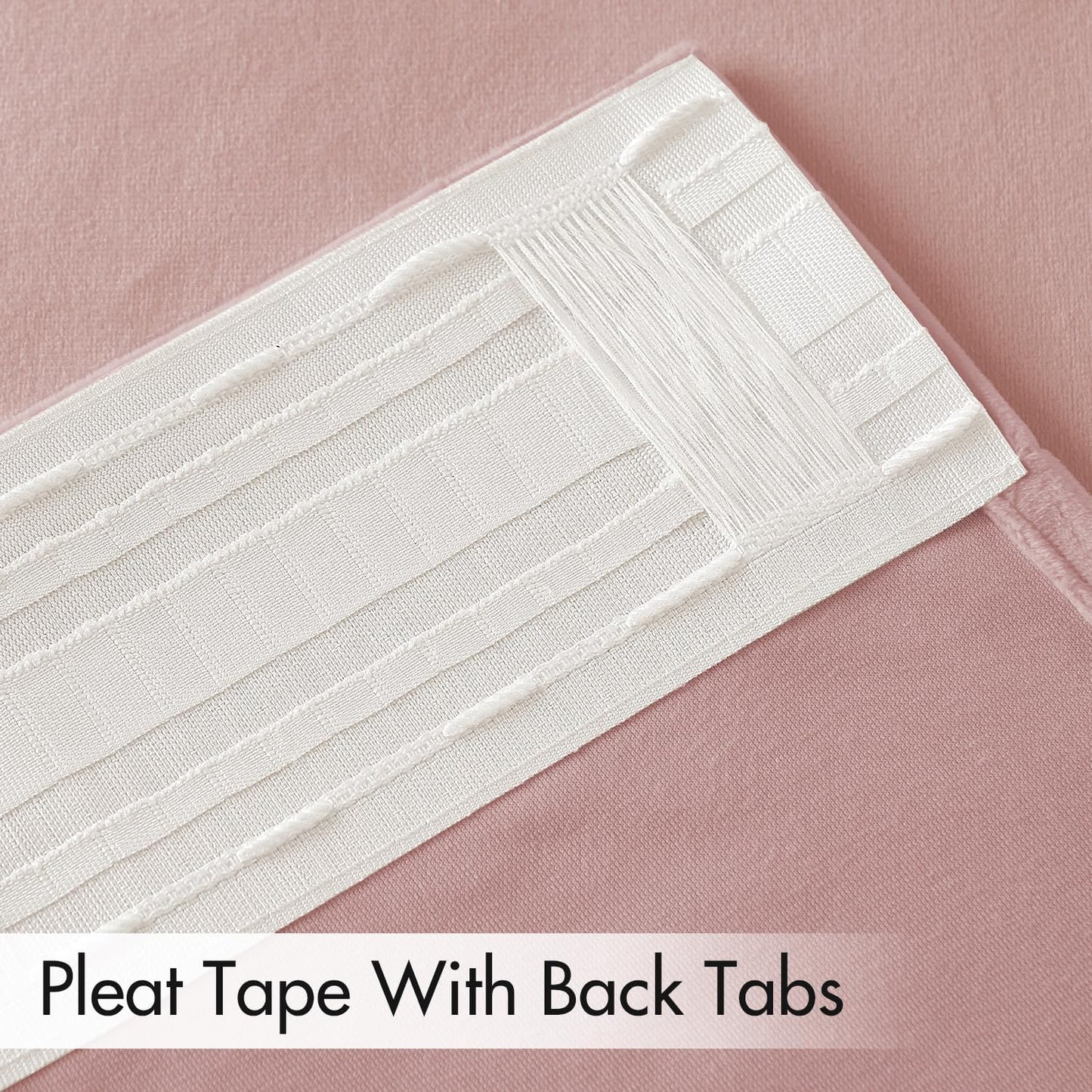 MIULEE Baby Pink Velvet Curtains 108 inches 2 Panels - Luxury Room Darkening Window Drapes for Bedroom Living Room Thermal Insulated Super Soft Blackout Extra Long, Back Tab Rod Pocket Pinch Pleated