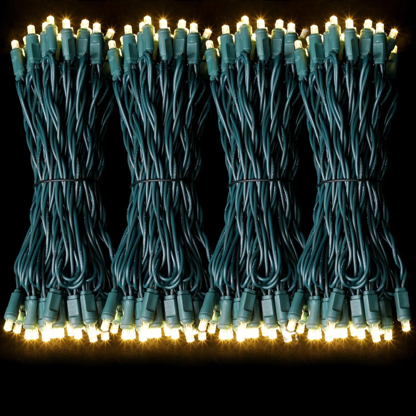 100Count (2pk of 50L) String Lights, LED Christmas Lights, 6" SPACING,Twinkle,Green Wire,Warm White