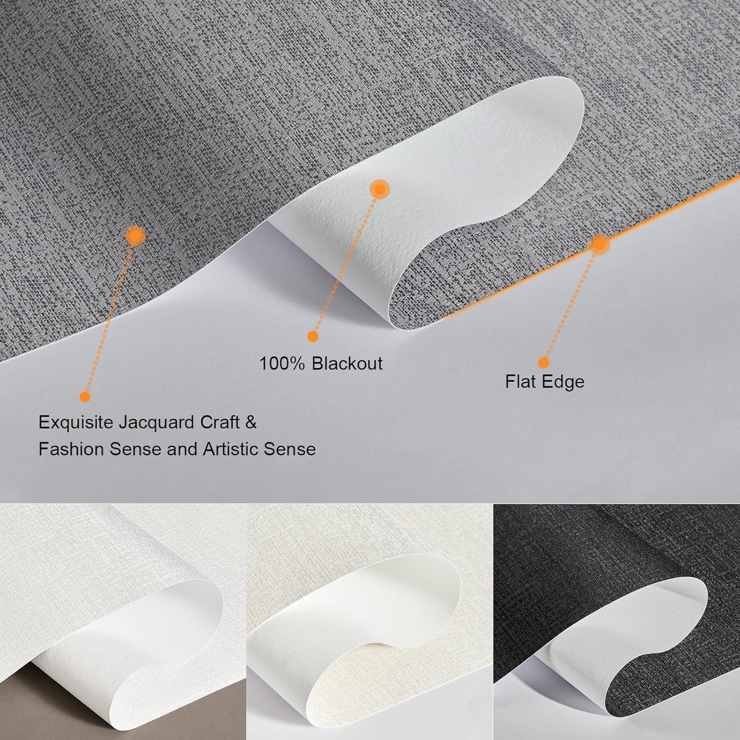 Persilux Blackout Roller Shades for Indoor Windows with Upgraded Cassette, Cordless Shades Window Blinds Pull Down for Doors, Easy to Install for Office/Living Room/Bedroom, Grey(75" W x 96" H)