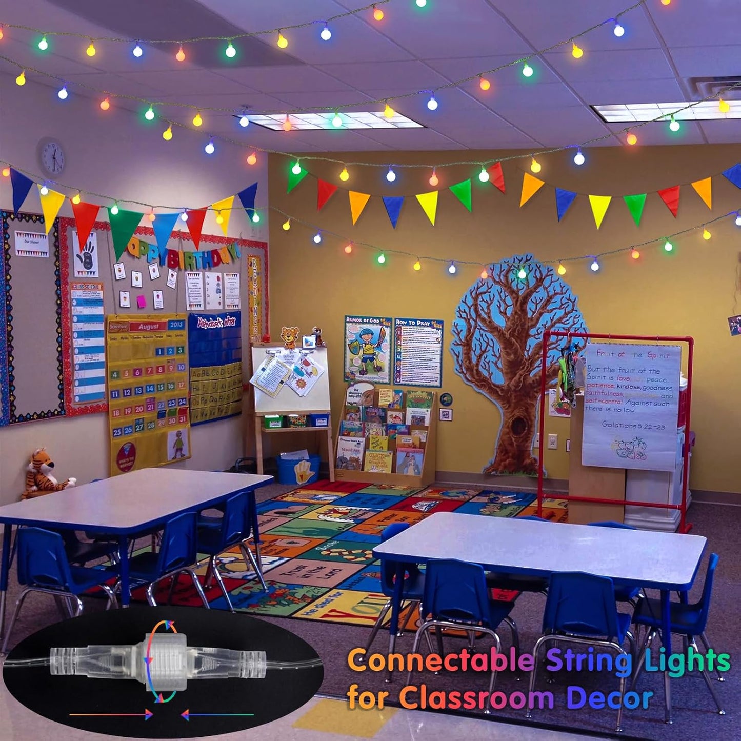 JMEXSUSS 100 LED Connectable Christmas String Lights Indoor Plug in, 33ft 8 Mode Globe String Lights with Remote, Fairy Christmas Lights for Bedroom Room Tree Party Christmas Decoration (Multicolor)