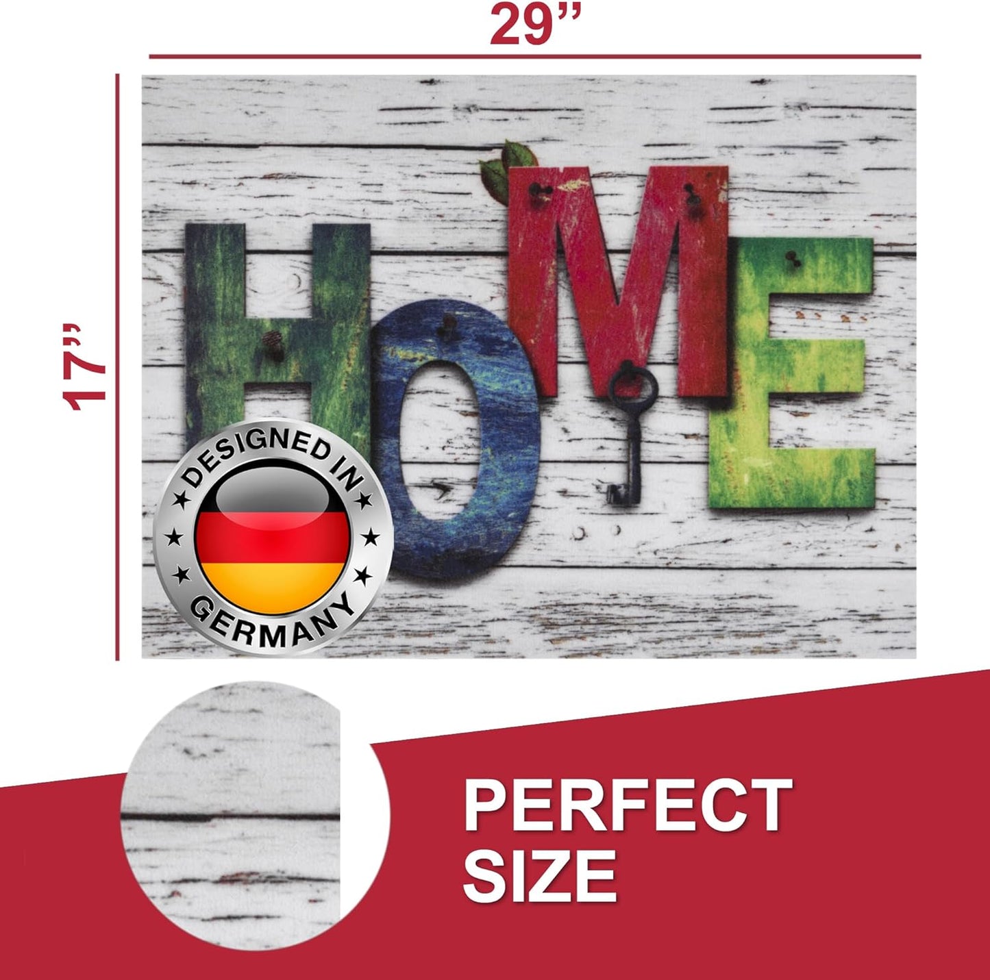 Floor Mat - for Indoor and Outdoor Use - Doormat - Non-Slip - Front Door Shoe Scraper - Size: 17x29