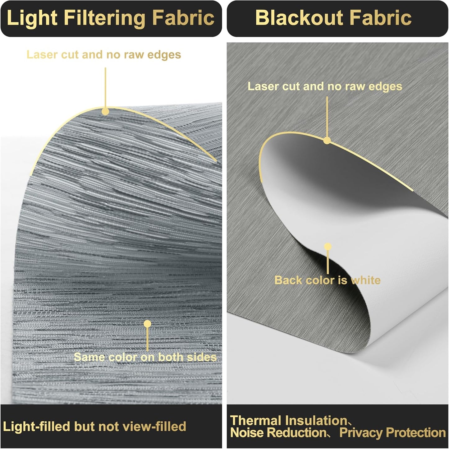 BERISSA Cordless Dual Roller Shades with Cassette Valance, Double Window Shades Blackout and Light Filtering, Day and Night for Home Office Door. Striped Jacquard Grey. 68 W x 56" H