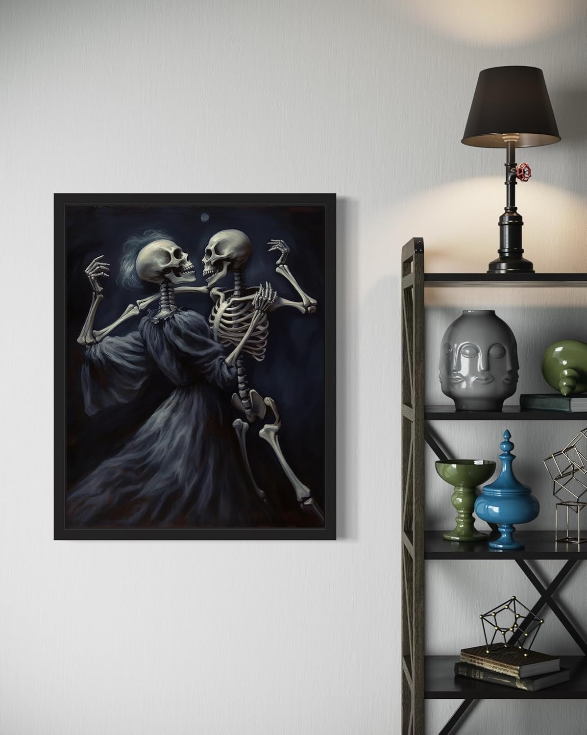 Dancing Skeleton Poster Art Print, Halloween Scary Vintage Wall Art Academia Spooky Painting Decoration for Horror Prints, Gothic Posters Bedroom Decor 89 (Dancing Skeleton, 11 x 14 inches, Unframed)