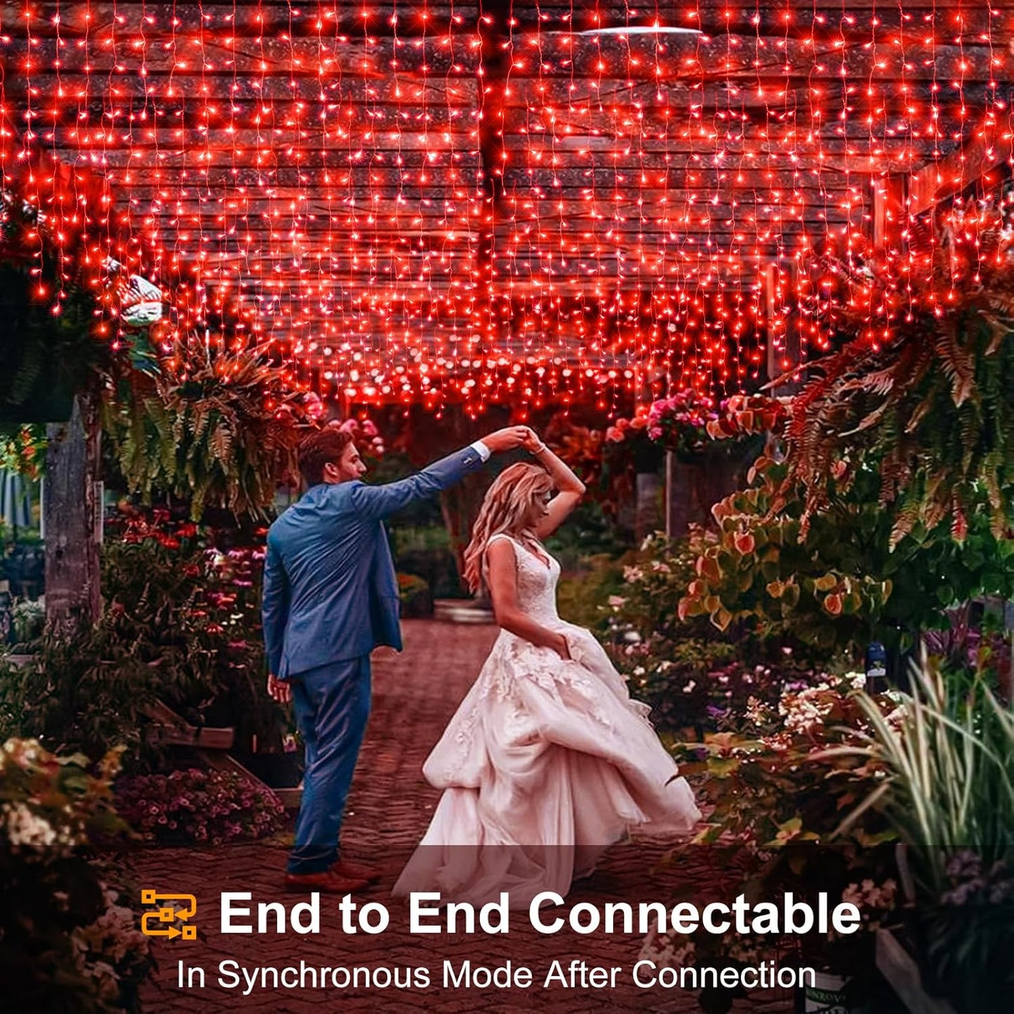 66ft Icicle Lights for Outside, Red Christmas Lights Outdoor Waterproof for House, 640 LED Twinkle Tree Lights with 120 Drops Clear Wire Short Curtain Light for Room Home Wall Indoor Decorations