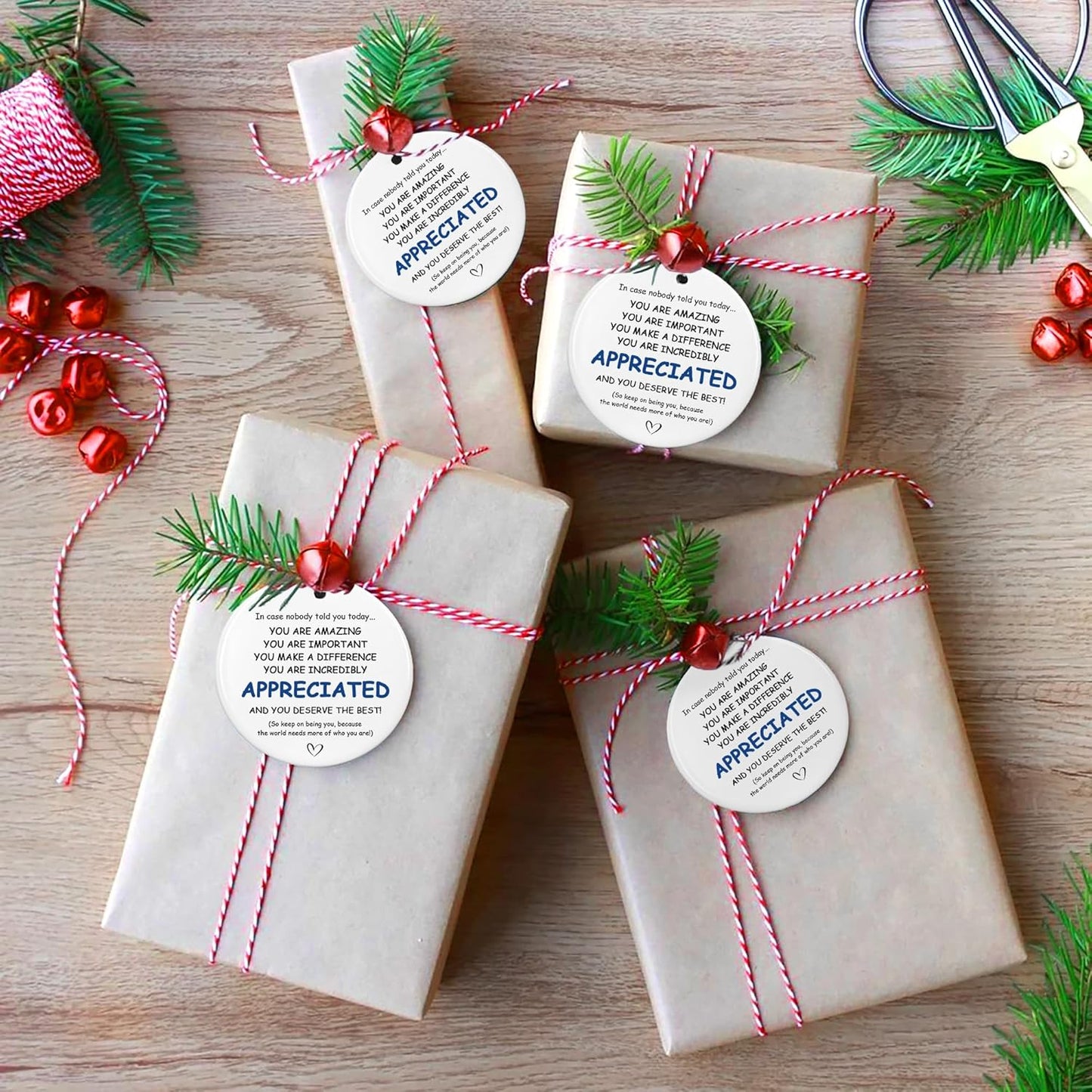 Thank You Gifts for Women & Men - 10 Pcs Appreciation Gift Set for Coworkers - Ceramic Ornament Set