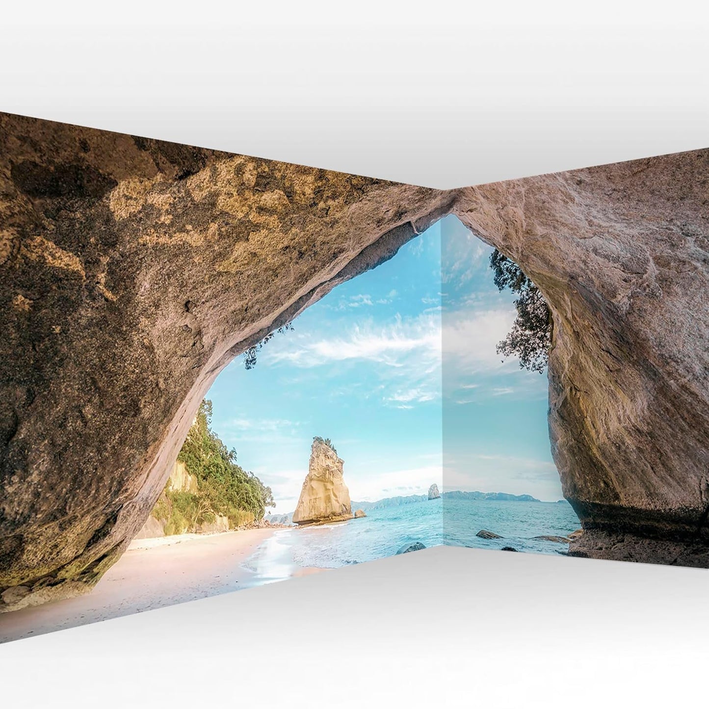 artgeist Wall Mural Nature 216x98 in - XXL Non-Woven Corner Wallpaper Fleece Angle Wall Decor Photo Print Picture Stone Sea Landscape Beach c-B-0668-a-b