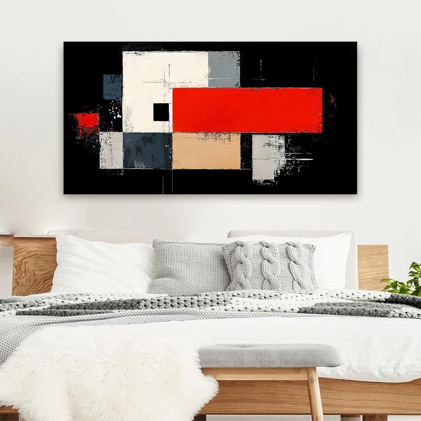 Abstract Wall Art Decor Large Modern Wall Art Decorations Wall Art Pictures for Living Room Abstract Canvas Art Wall Decor Black and White Wall Art Prints Artwork for Walls Bedroom Office Decor 24" X 48"