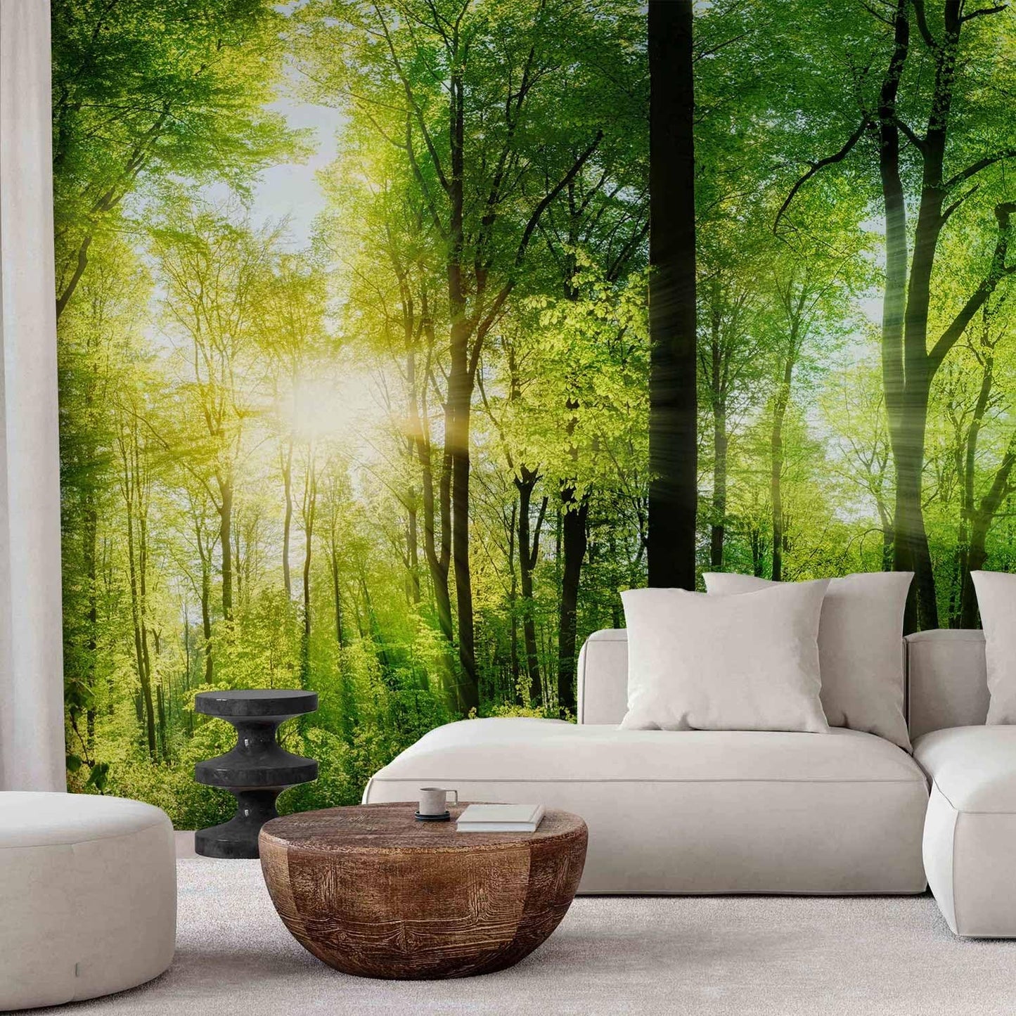 artgeist Wall Mural Forest 216x98 in - XXL Non-Woven Corner Wallpaper Fleece Angle Wall Decor Photo Print Picture Image Design Modern Landscape Nature Green Tree Panorama Sunshine c-A-0058-a-b