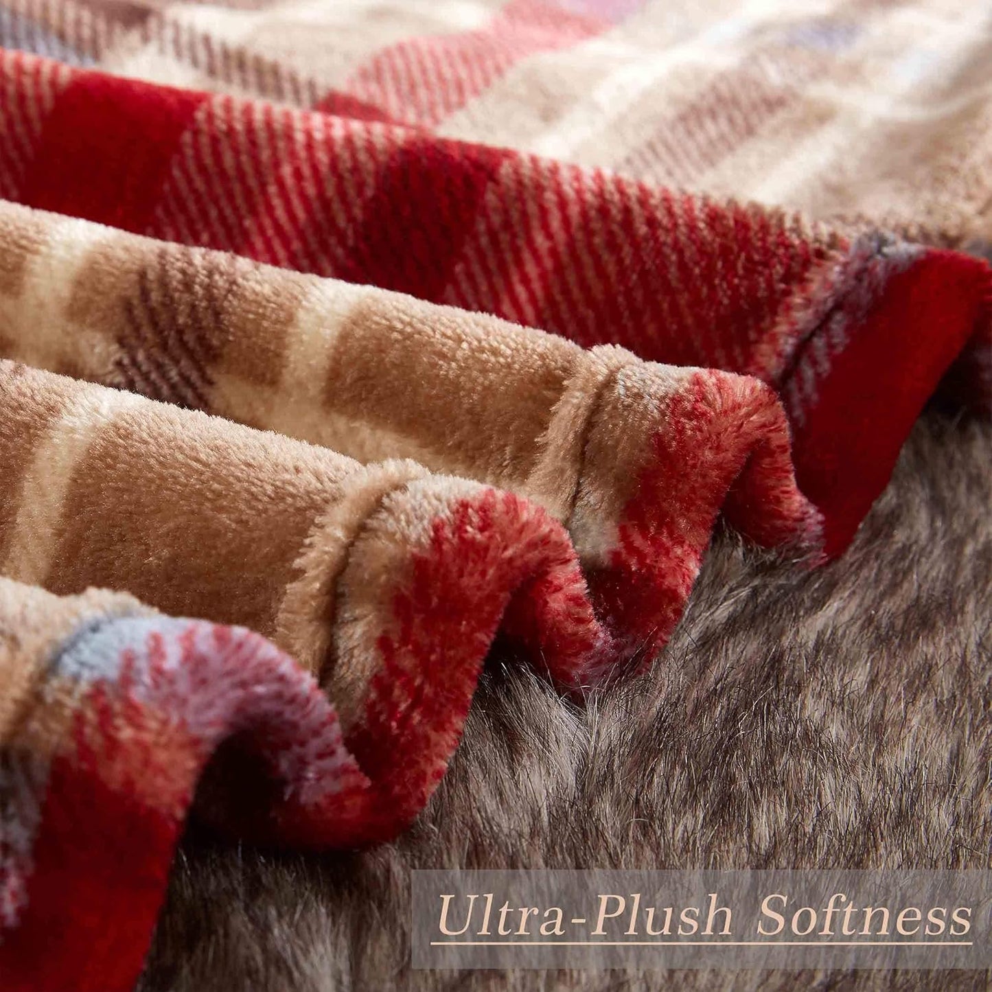 MERRYLIFE Throw Blanket Plaid| Ultra-Plush Soft Colorful Oversized | Decorative Couch Travel Blanket | (50" 60", Love Urban)