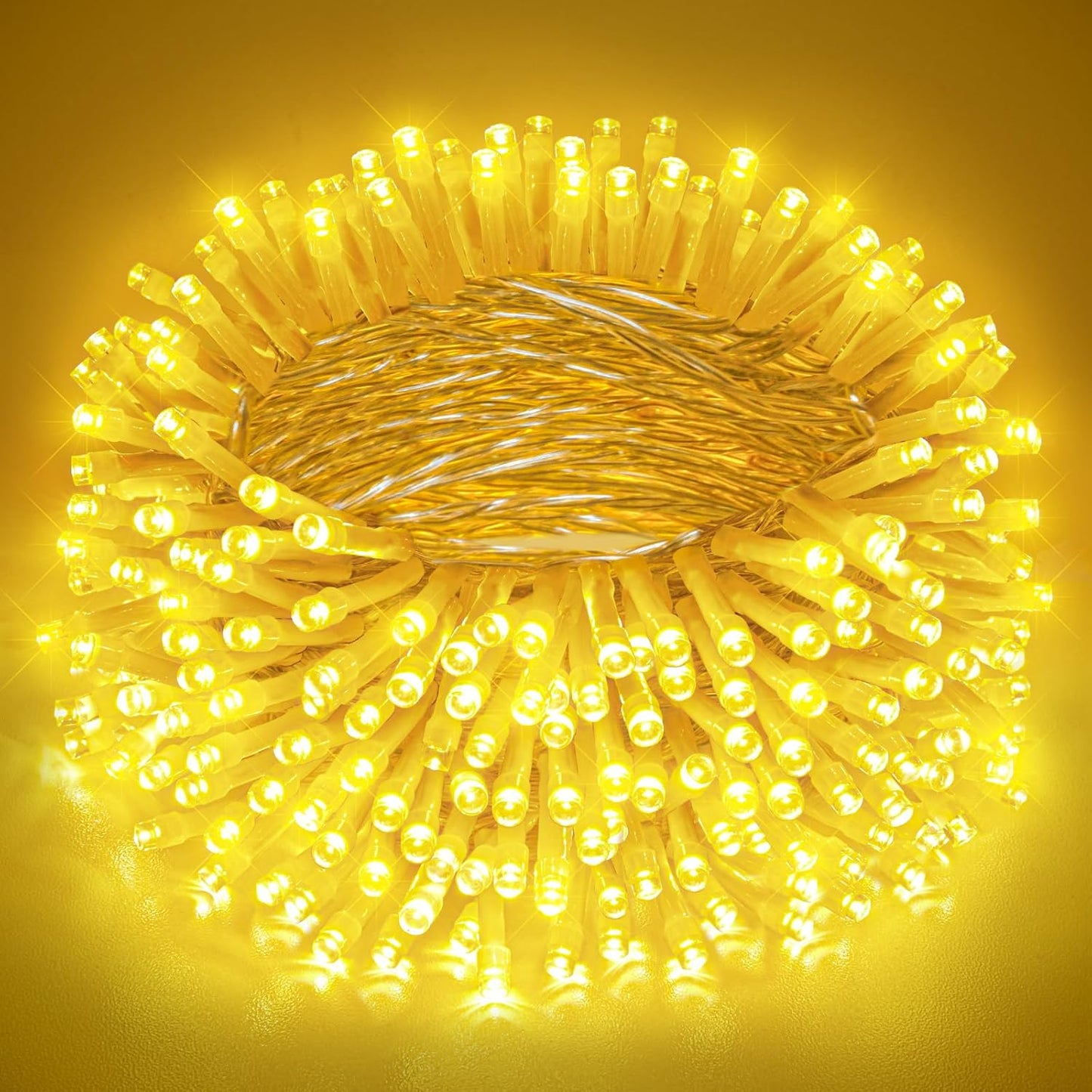 197FT 600 LED Christmas Lights Outdoor, Warm White Christmas Lights Indoor 8 Modes Clear Wire, Plug in Twinkle Fairy String Light for Outside Bedroom Wedding Xmas Tree Party Decorations
