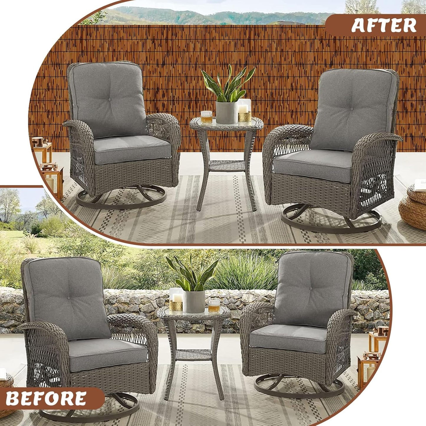 2 Pack Natural Reed Fence,4FT X 16.4FT Bamboo Fencing Privacy Reed Screening for Outdoor, Gallery, Restaurant, Hotel, Patio (Brown)