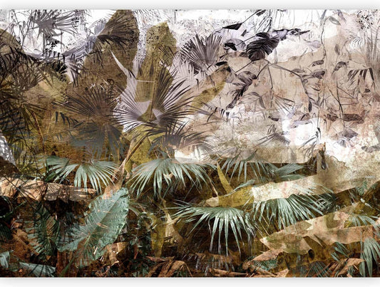 artgeist Wall Mural Tropical Leaves 197x138 in - XXL Non-Woven Wallpaper Fleece Wall Decor Photo Print Picture Image Design Jungle Nature Palm Leaves Like Painted b-C-0789-a-a