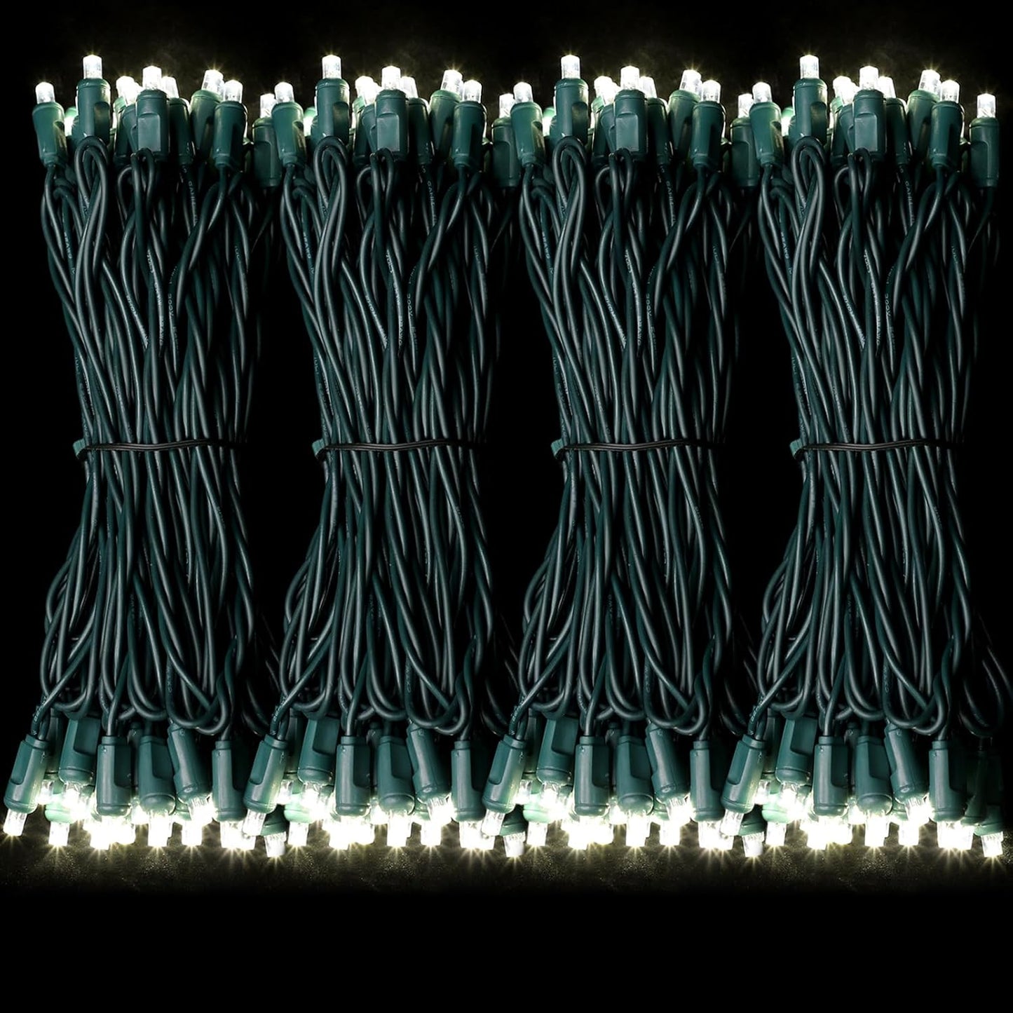 100Count (2pk of 50L) String Lights, LED Christmas Lights, 6" SPACING,Green Wire,White