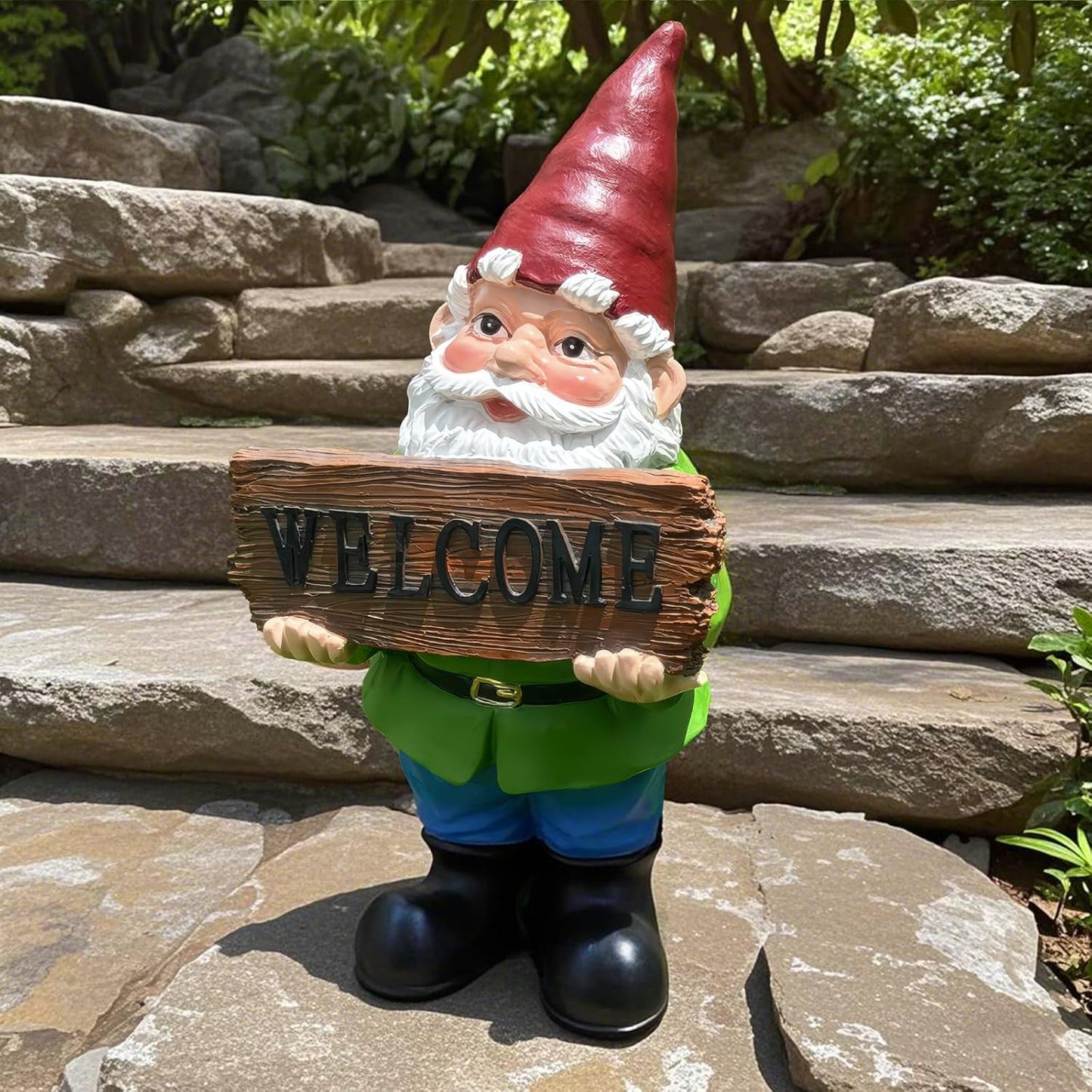 Gnome Garden Decor Statue Gnomes Decorations for Yard with Welcome Sign Outdoor Decorations for Patio Unique Garden Gifts for Women Mom Grandma