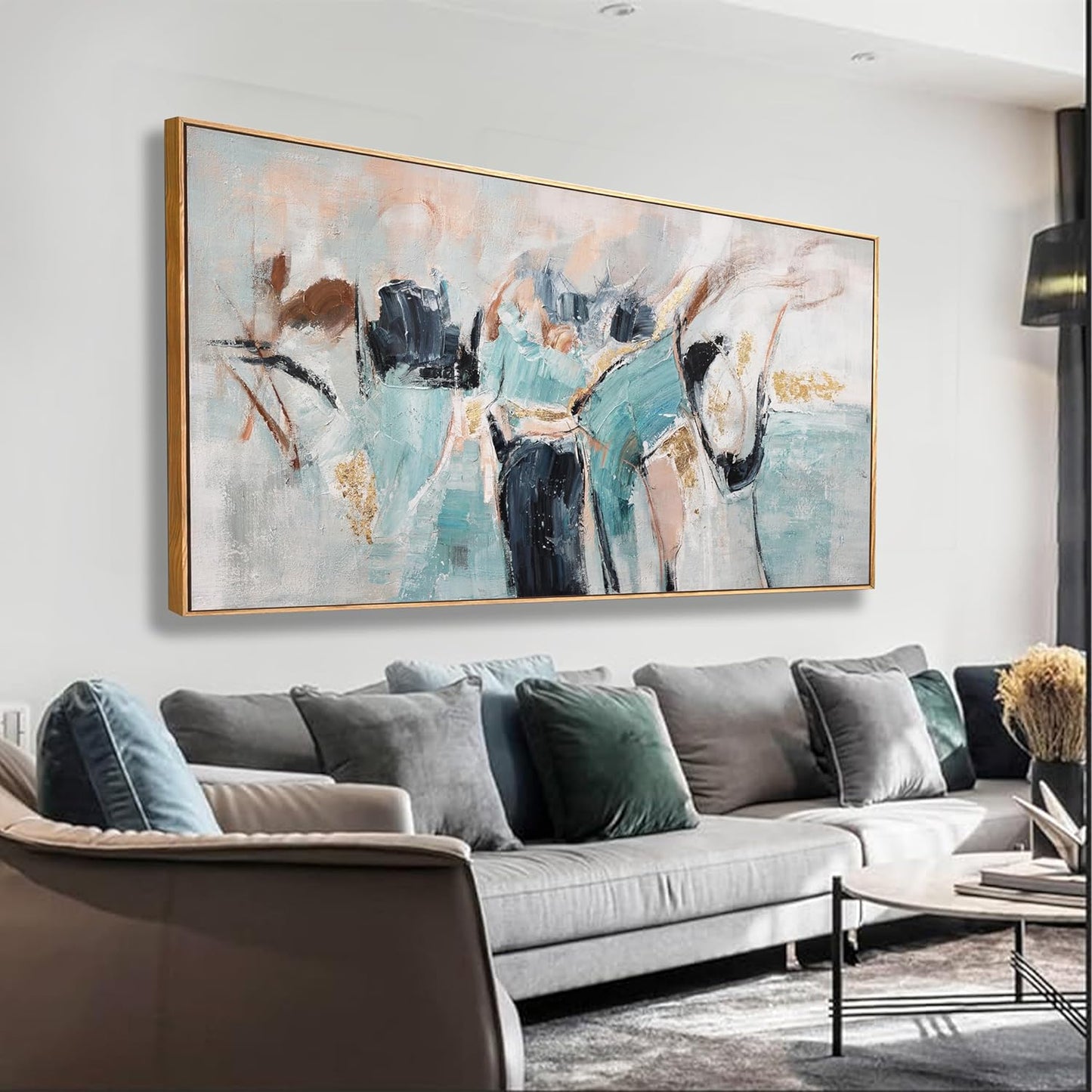 Framed Abstract Wall Art Decor Canvas Artwork Wall Decor Colorful Fantasy Graffiti Art Painting Art For Bedroom Living Room Dining Room Home Office Apartment Modern Abstract Artwork Decoration 20"x40"