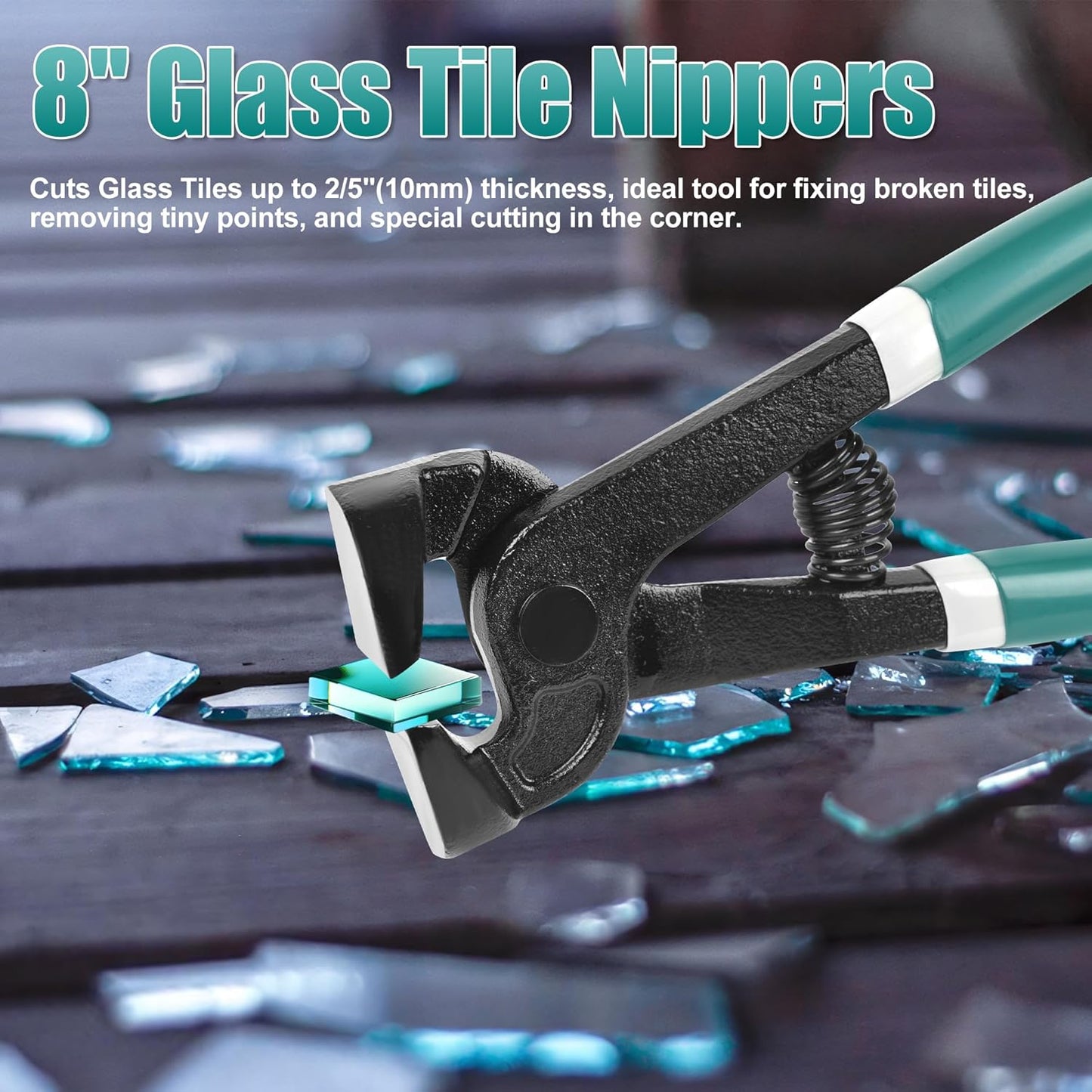 2Pcs Glass Tile Nippers Set, Heavy Duty Wheeled Glass Mosaic Nipper & Hd Ceramic Tile Nipper, Tile Cutter, Mosaic Cutter Tool for Cutting Glass Mosaic, Ceramics, Stone, Metal