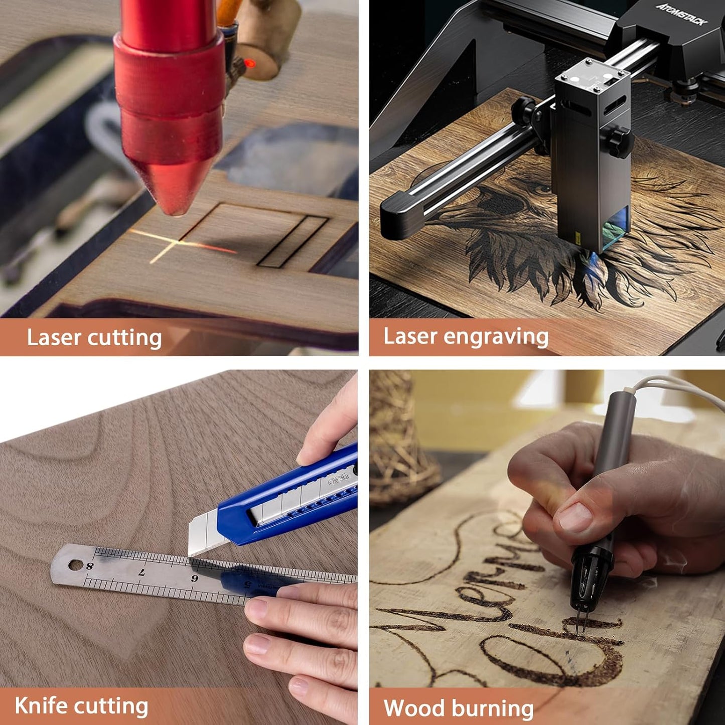 10 Pack Walnut Plywood Sheets 12x12x1/8 Inch,3mm Plywood for Laser Cutting&Engraving,Unfinished Wood for Crafts,Wood Burning,Architectural Models.