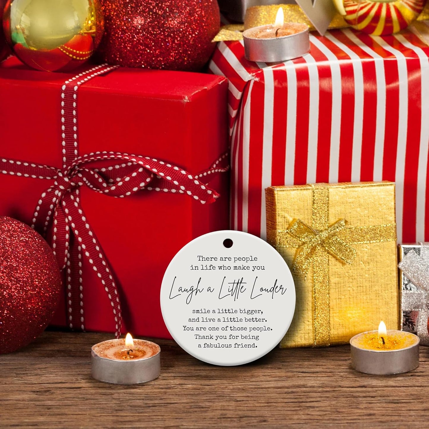 Friendship Gifts for Women, Best Friend, Funny, Work Besties, Sister, Friend Ornaments for Women, Ceramic Christmas Ornaments