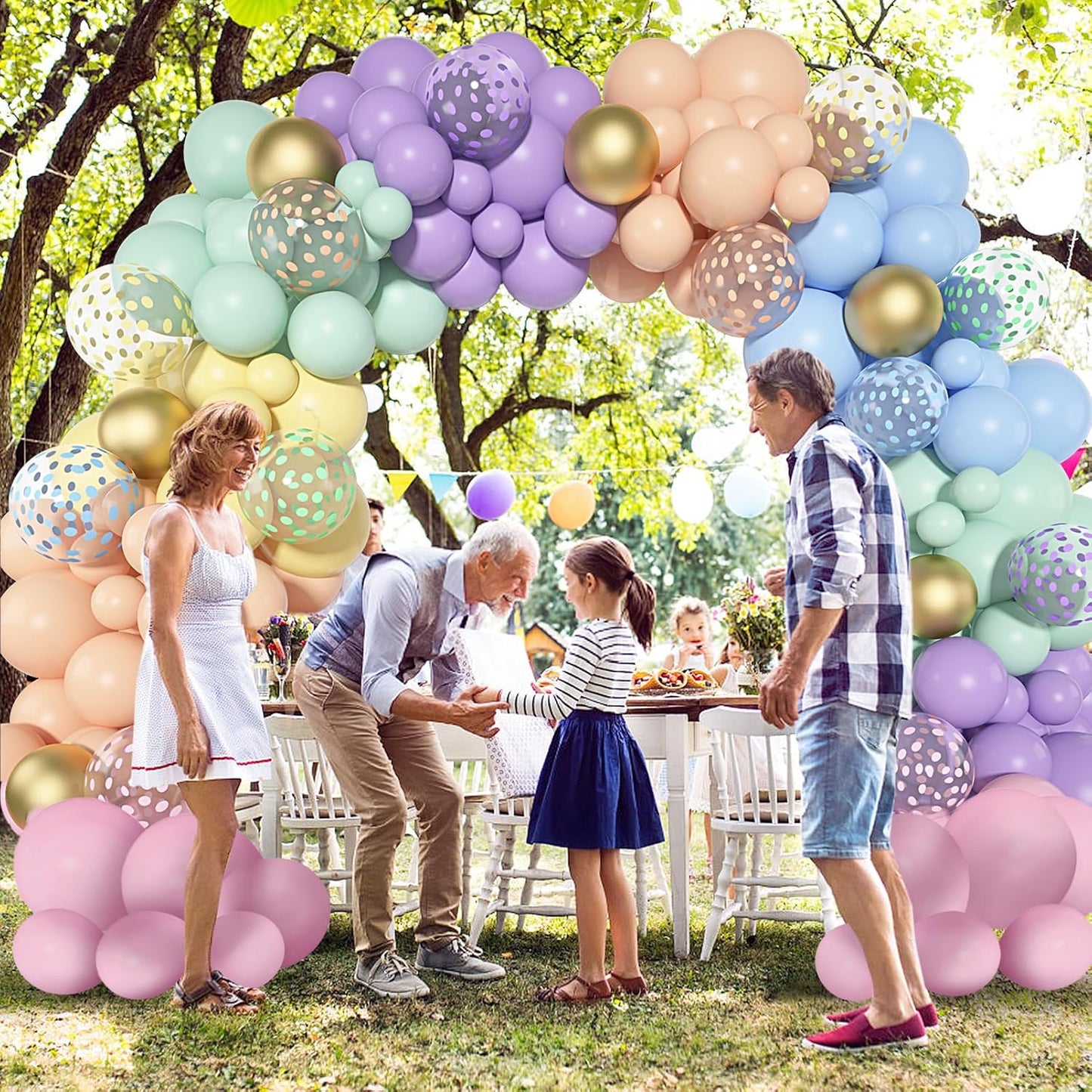 Amandir 164PCS Pastel Balloon Garland Kit, Rainbow Easter Unicorn Balloon Arch, Colorful Gold Confetti Balloons for Pastel Easter Baby Shower Wedding Ice Cream Mermaid Party Decorations Supplies