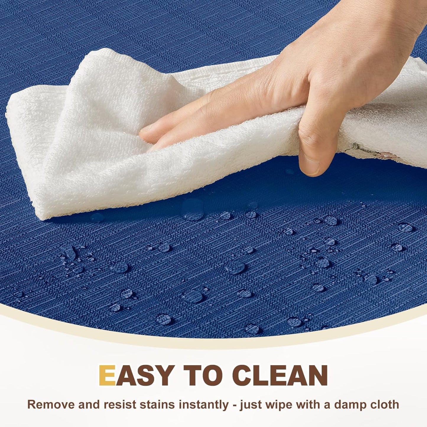 downluxe Chair Cushions for Dining Chairs, Waterproof Kitchen Chair Pads, Non-Slip Dining Seat Cushion with Ties, 17" x 16" x 2.5", Blue, 6 Pack