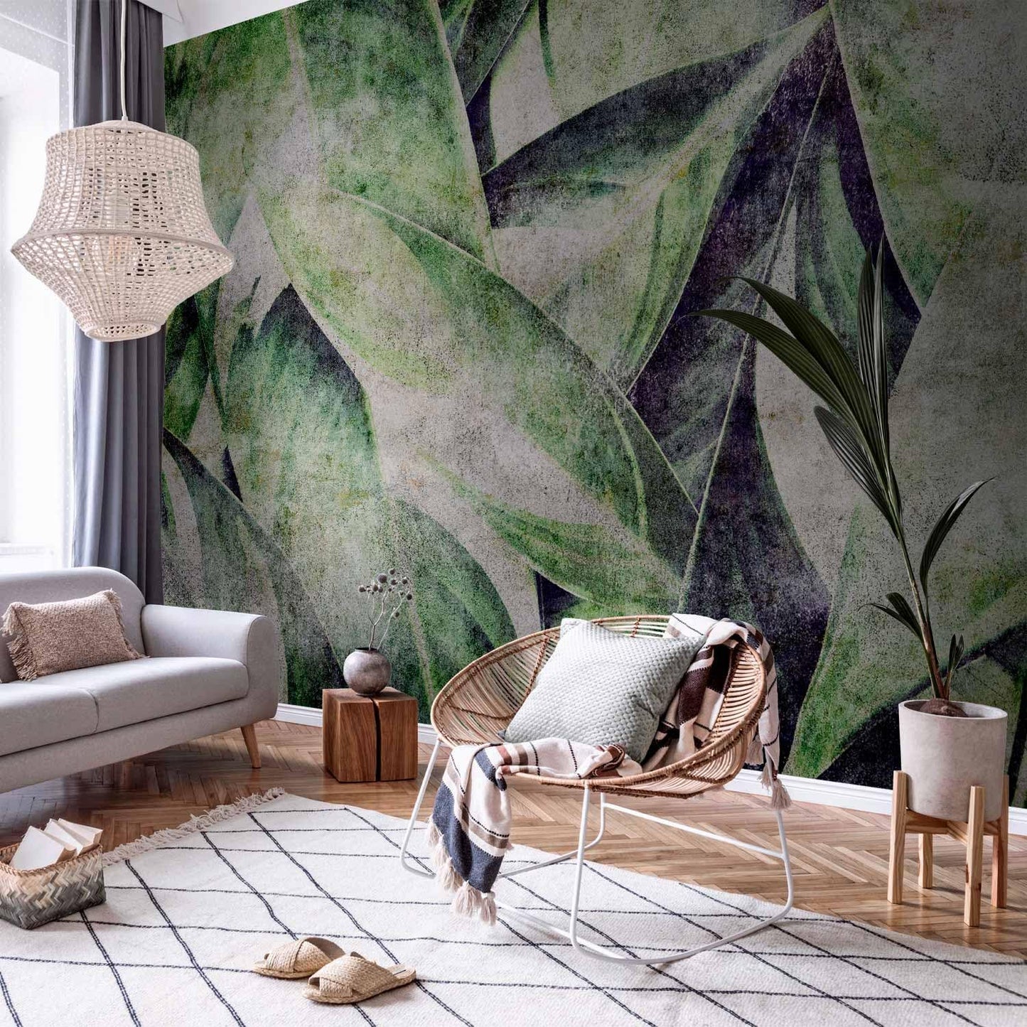 artgeist Wall Mural Tropical Leaves 96x69 in - XXL Peel and Stick Self-Adhesive Wallpaper Removable Large Sticker Foil Wall Decor Print Picture Image Design Jungle Nature Botanical b-C-0844-a-a