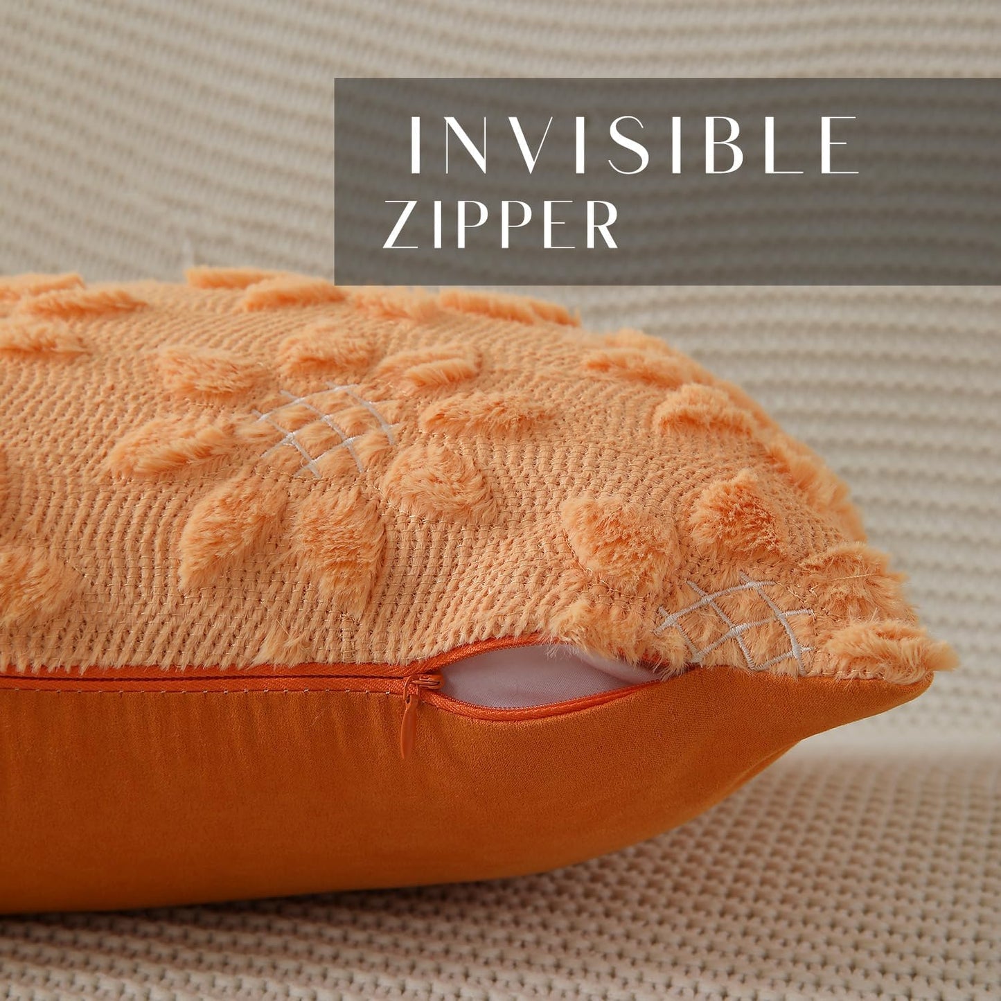 DFXSZ Spring Summer Pillow Covers 12x20 inch Set of 2 Farmhouse Decor White Flower Heart Sunflower Orange Soft Plush Faux Fur Jacquard Throw Pillows for Sofa Holiday Spring Home Decor PTK024H12