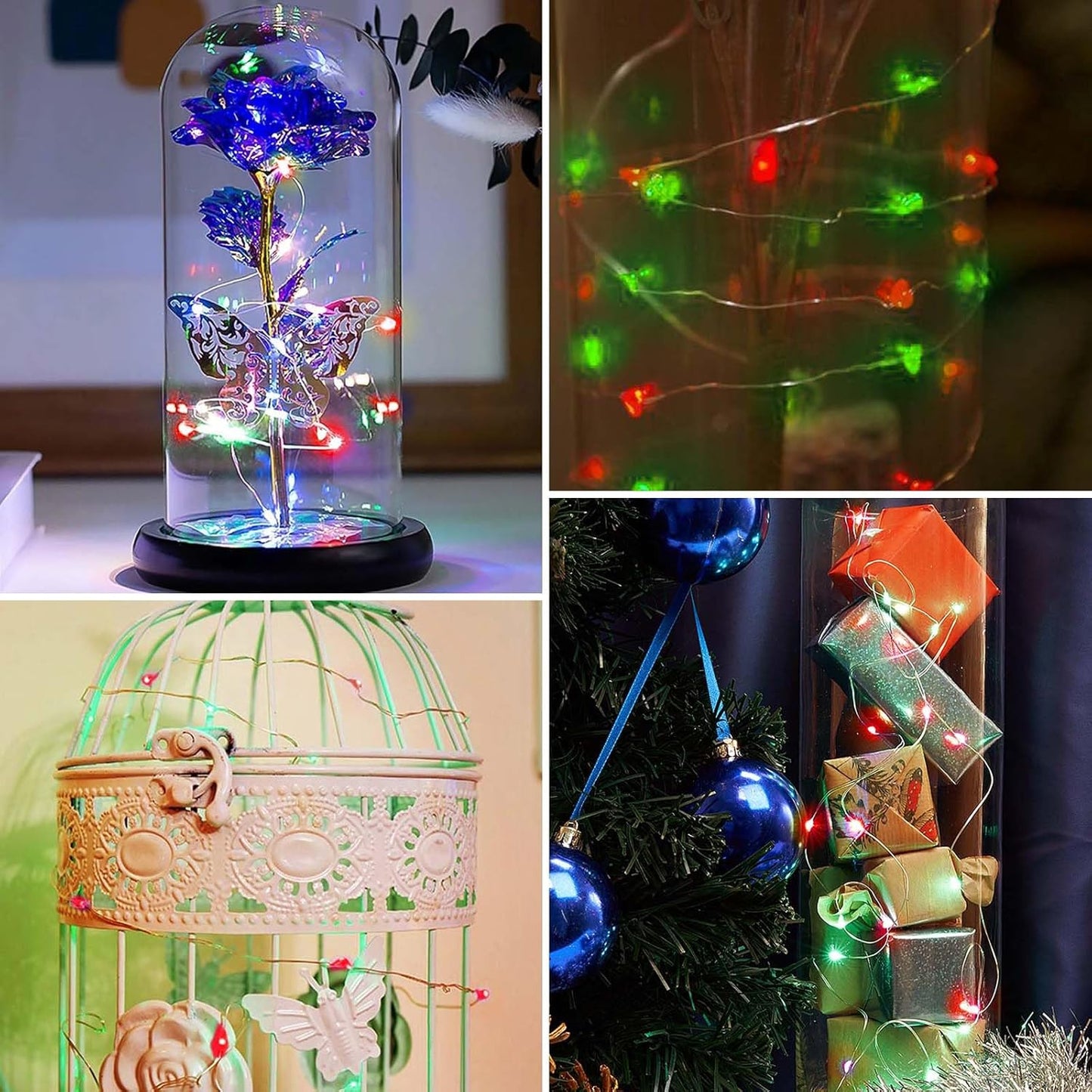 3 Pack Fairy Lights Battery Operated with Remote Control Timer, 26 FT 80 LED String Lights Outdoor Indoor, 8 Mode Twinkle Lights for Christmas Party Wedding Birthday Bedroom Décor (Red and Green)