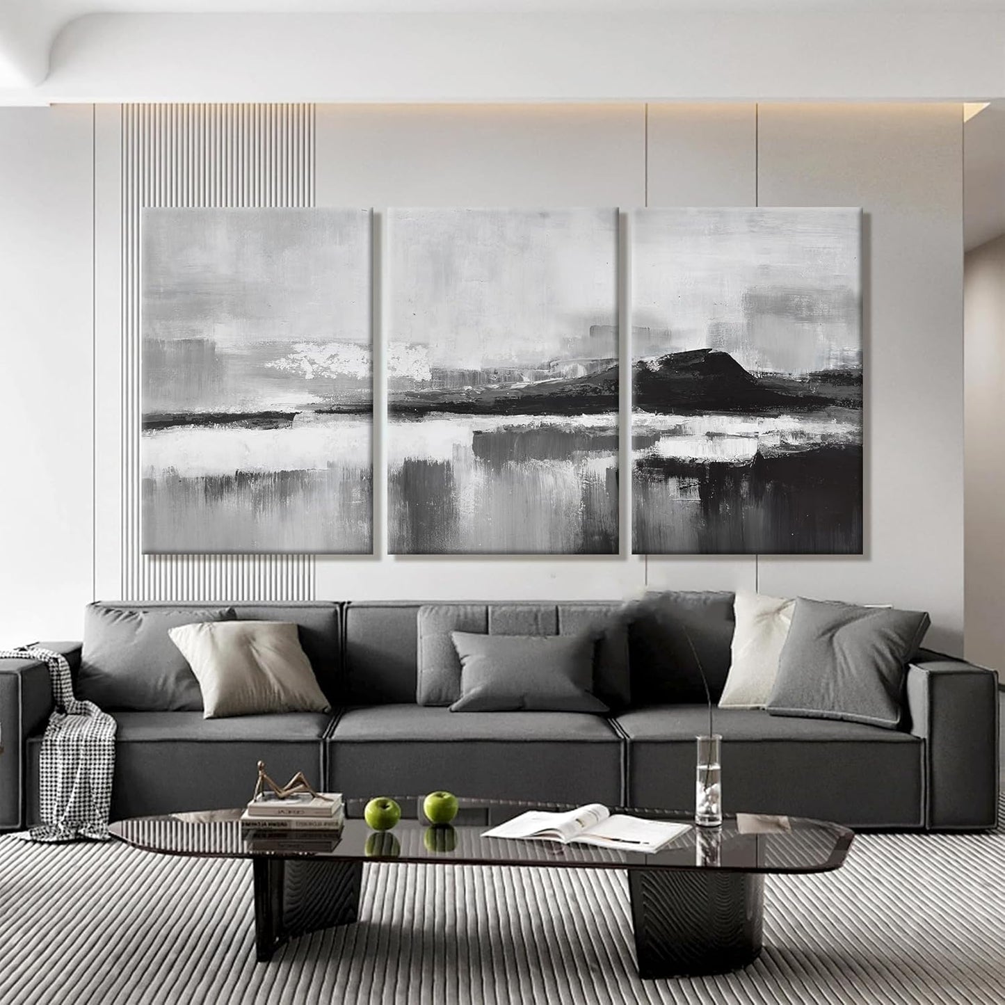 Abstract Wall Art Home Wall Decor Wall Art Prints Black and White Wall Art Modern paintings Wall Decorations for Living Room Wall Bedroom Kitchen Office 24"x 36"x 3pcs