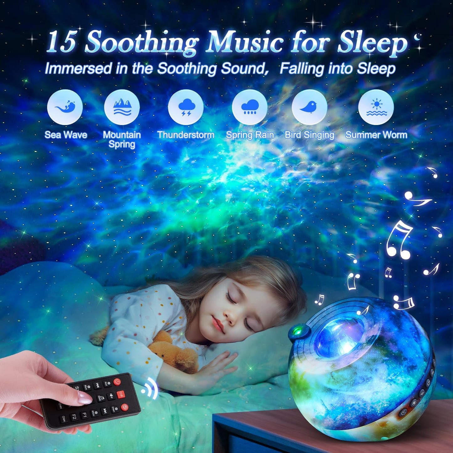 Galaxy Projector for Bedroom Adults, 15 Color+15 White Noise Star Projector Galaxy Light Projector for Bedroom, Bluetooth Star Lights for Ceiling Projector,LED Projector Lights