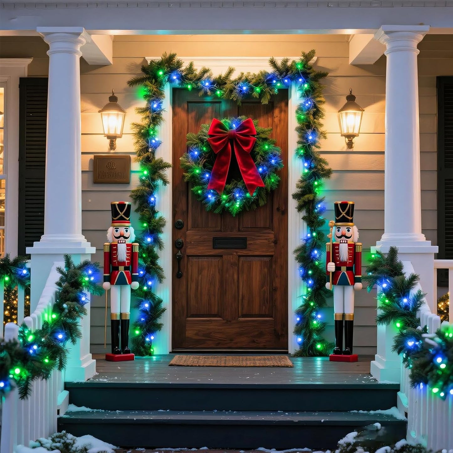 250 LED Blue Green Christmas Lights Outdoor Waterproof, 82ft Clear Wire Christmas Tree Lights 8 Modes Plug in Twinkle Fairy Lights for Indoor Christmas Bedroom Tree Decoration