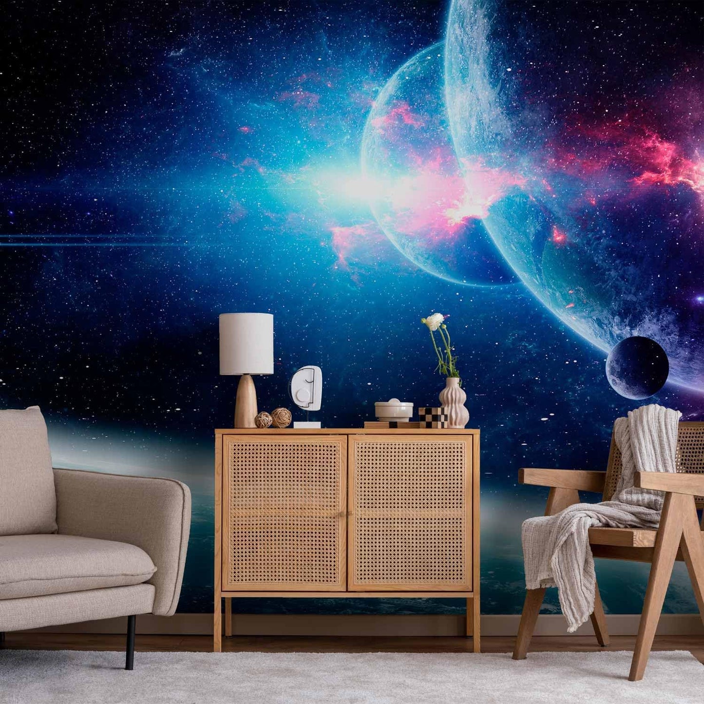 artgeist Wall Mural Cosmos 173x124 in - Peel and Stick Self-Adhesive Wallpaper Removable Large Sticker Foil Wall Decor Print Stars Solar System Universe Space b-C-10047-a-a