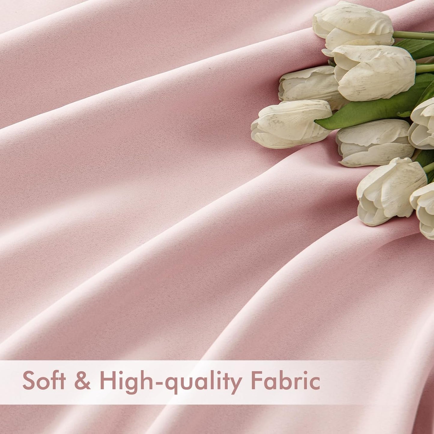 MIULEE Baby Pink Back Tab Blackout Curtains 72 Inch Length 2 Panels Set for Living Room Bedroom Privacy, Rod Pocket/Pinch Pleat Thermal Insulated Room Darkening Pleated Light Blocking Drapes