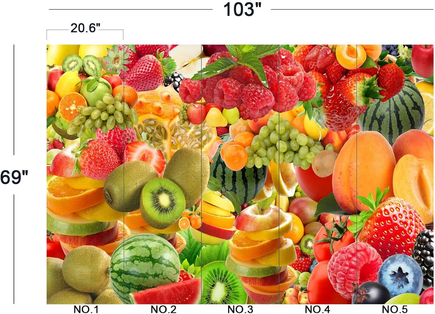 Fruit Cocktail Wall Mural Wallpaper 103" x 69"