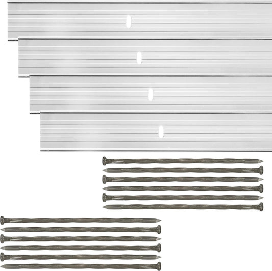 Dreamscape E-Z Edge Aluminum Landscape Edging - 4 Strips, 6ft Each (24ft Total), Mill Finish (Natural Aluminum) - Professional Quality Landscaping Border, Metal Divider for Lawn, Garden, Flowerbed