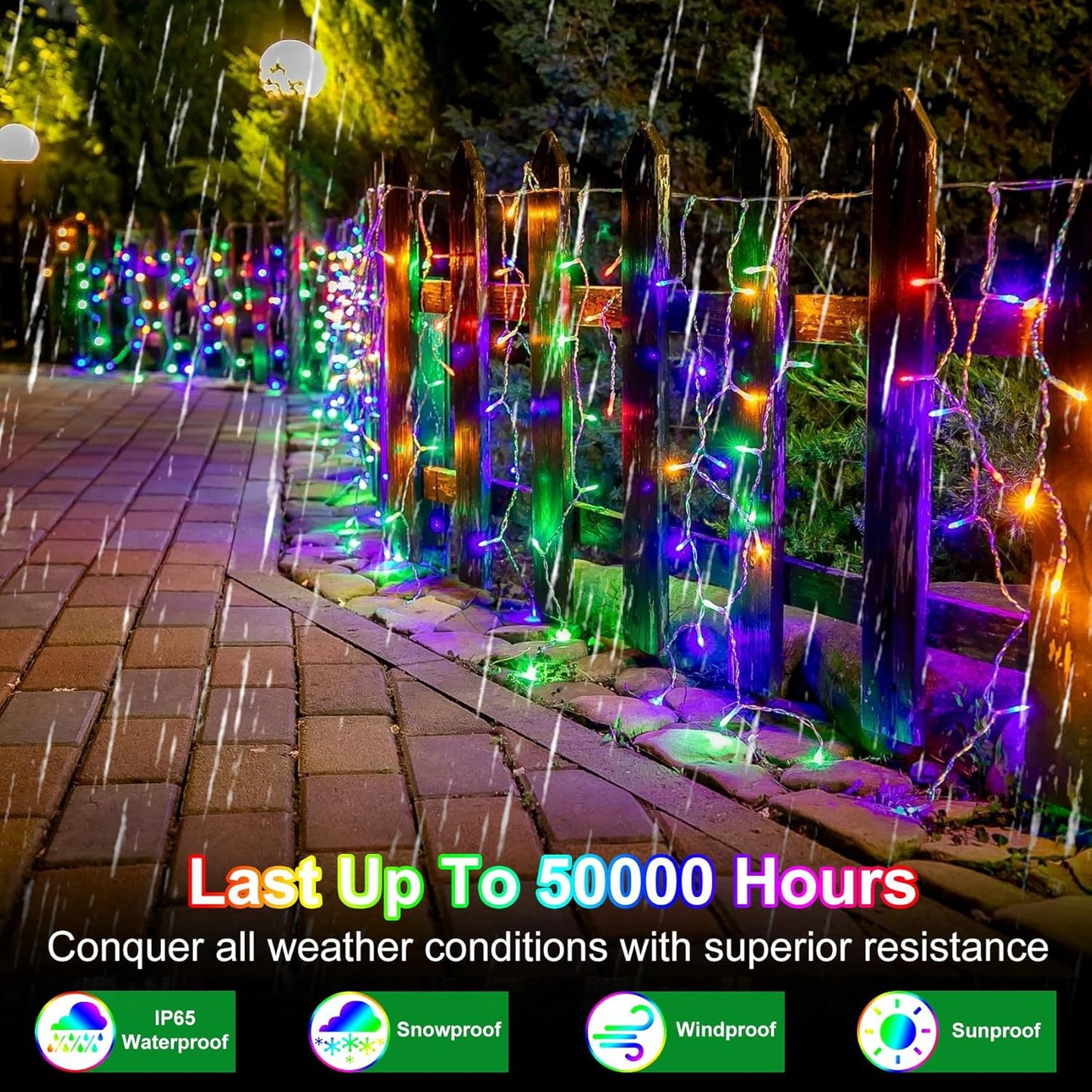 792 LED Christma Lights with 176 Drops, 82ft Outdoor Hanging lights with 8 Modes & Timer Memory, Outsite Waterproof Curtain String Lights for Front House Fence Tree Holiday Decorations Multicolor
