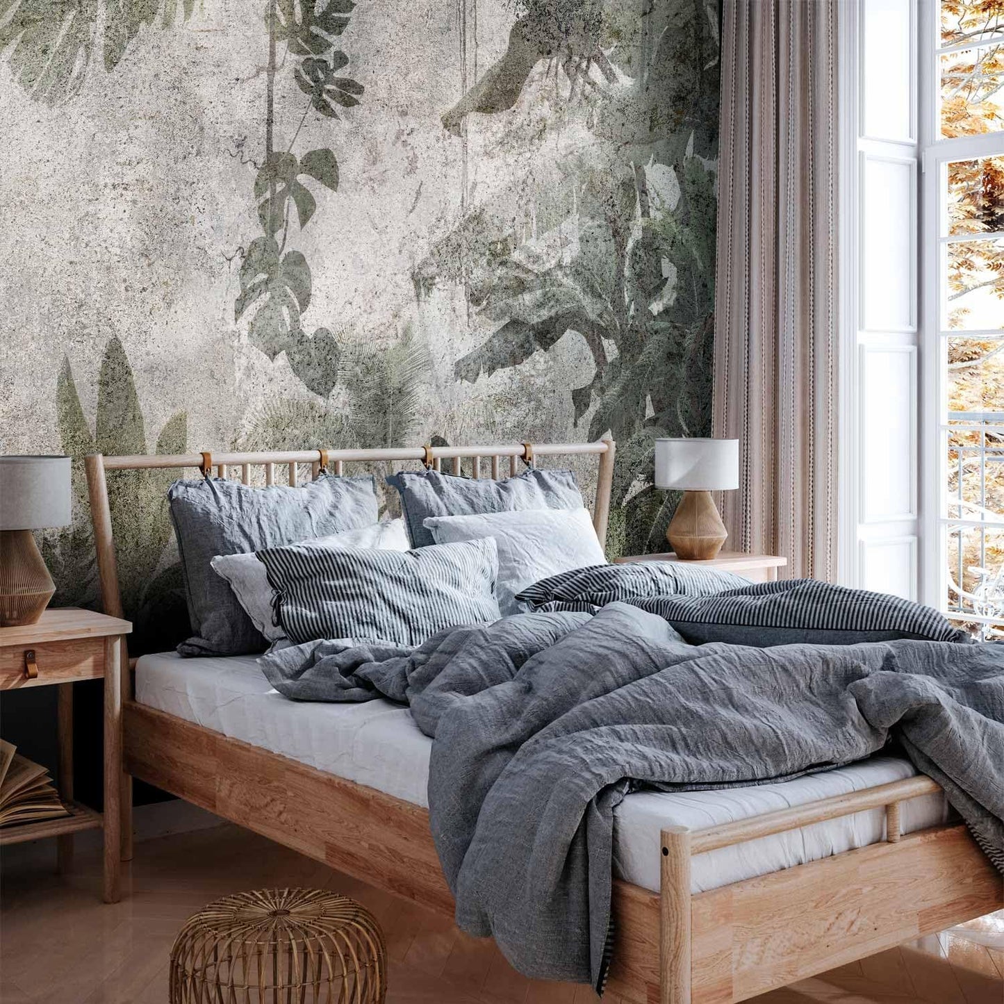 artgeist Premium Wall Mural Tropical Leaves 98x69 in - XXL Non-Woven Wallpaper Fleece Wall Decor Photo Print Picture Image Design Landscape Jungle Nature Monstera Palm Leaves b-C-0821-a-a