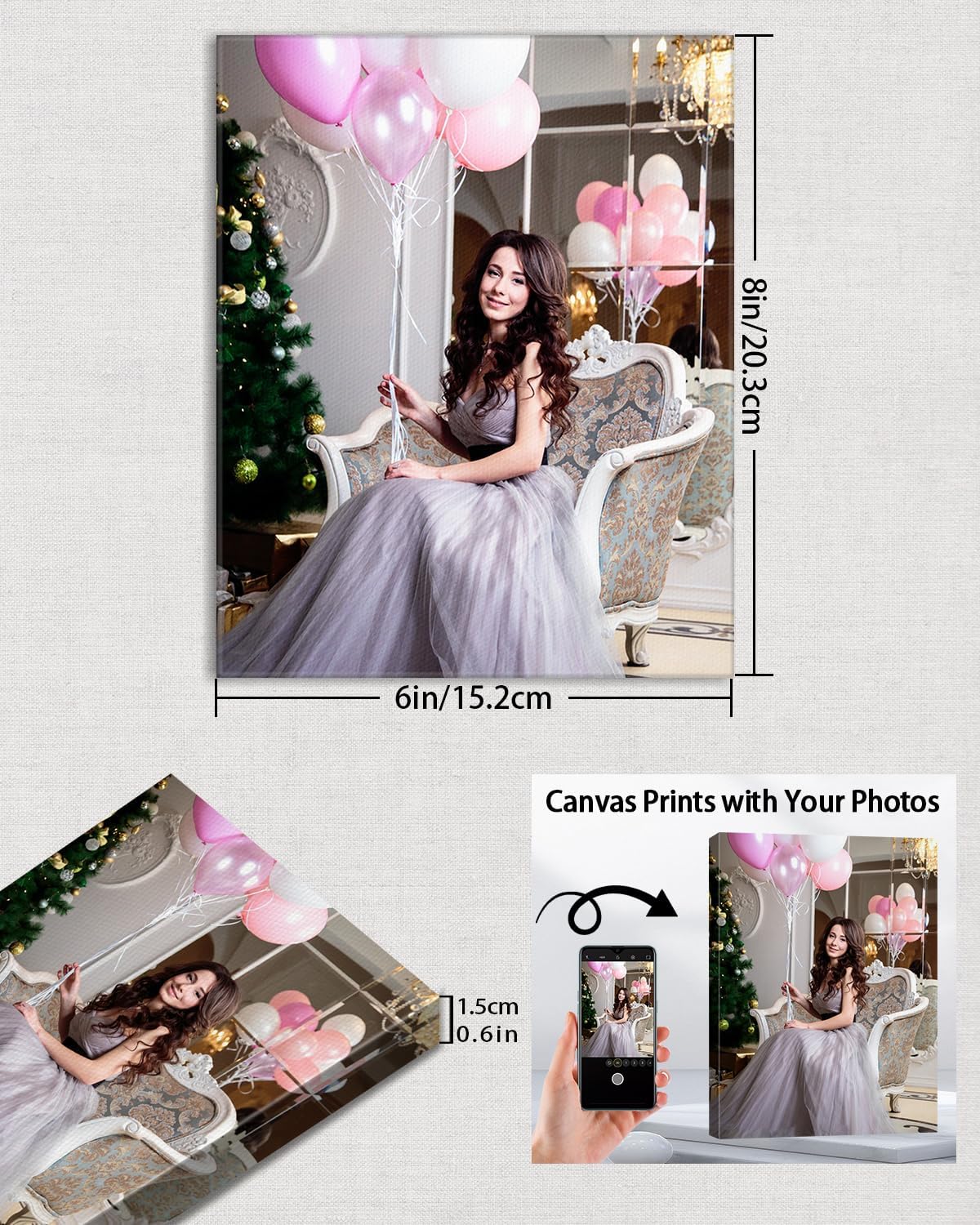 AbcCustomize Custom Canvas Prints,Transform Your Memories into Beautiful Art with Personalized Photo on Canvas,Personalized Canvas Wall Art for Home Decor, Gifts, and Keepsakes