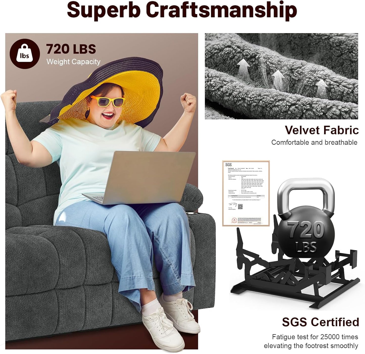 Loveseat Recliner Sofa, 2 Seater Minimalist Style Fabric Manual Pull Tab Reclining Loveseat with USB Charge Ports, Cup Holders, Recliner Love Seat Couches for Living Room, RV, Gray