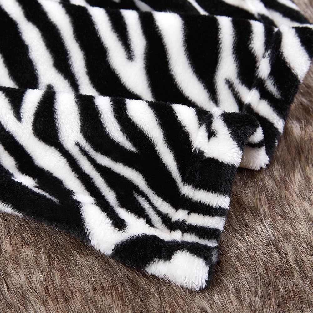 MERRYLIFE Throw Blanket for Couch Bed | Soft Decorative Ultra-Plush Colorful Oversized | Twin Size Travel Blanket Plush|(60" 90", Zebra)